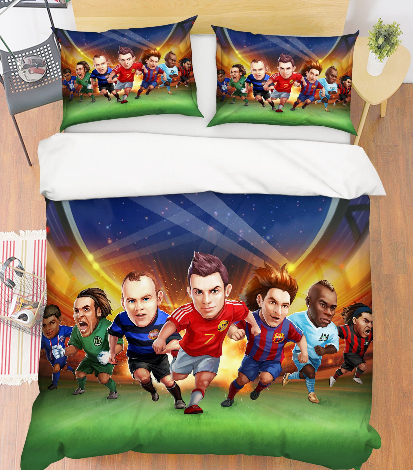 3D Soccer Player 12040 Bed Pillowcases Quilt