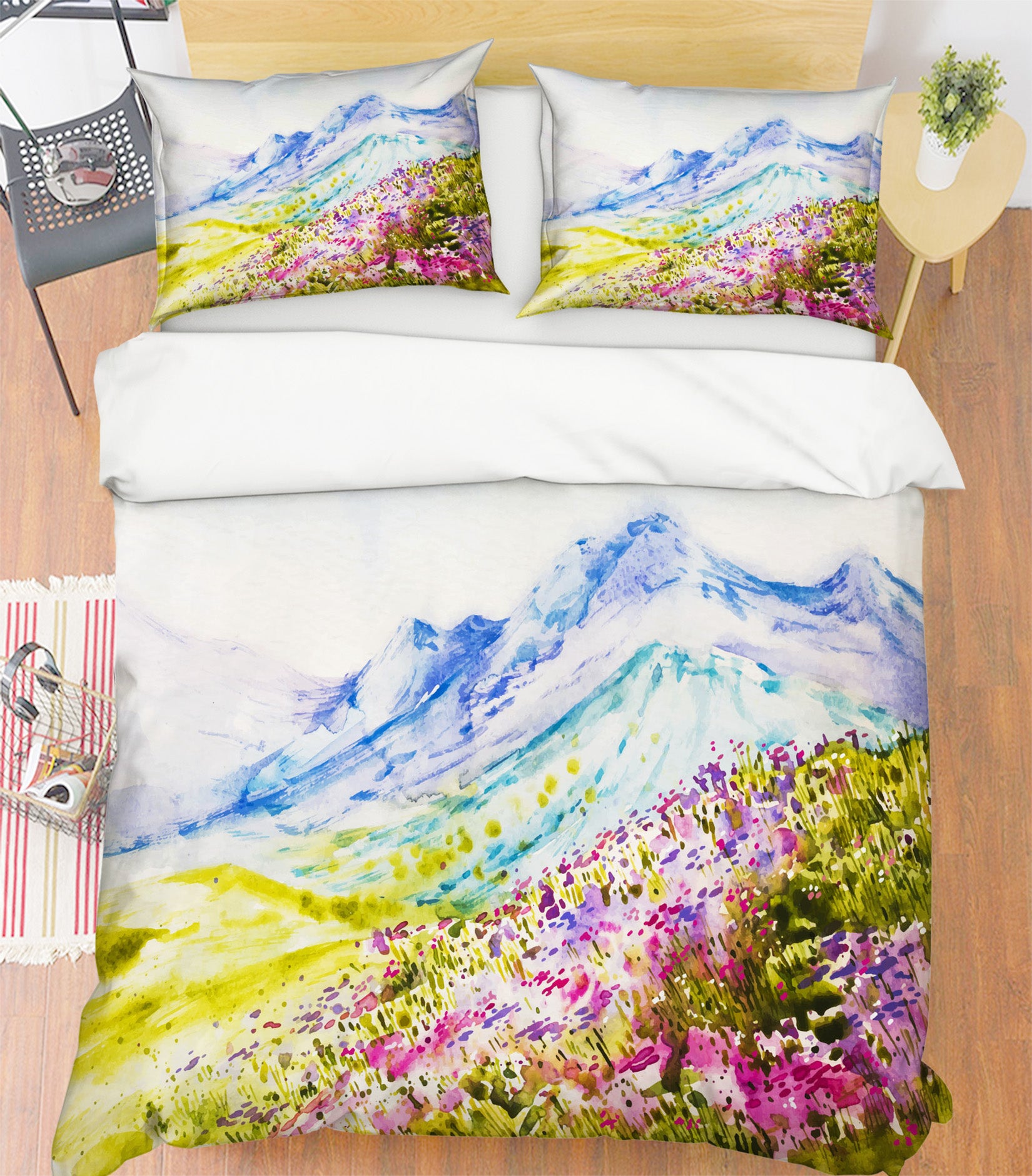 3D Flower Mountain 60184 Bed Pillowcases Quilt