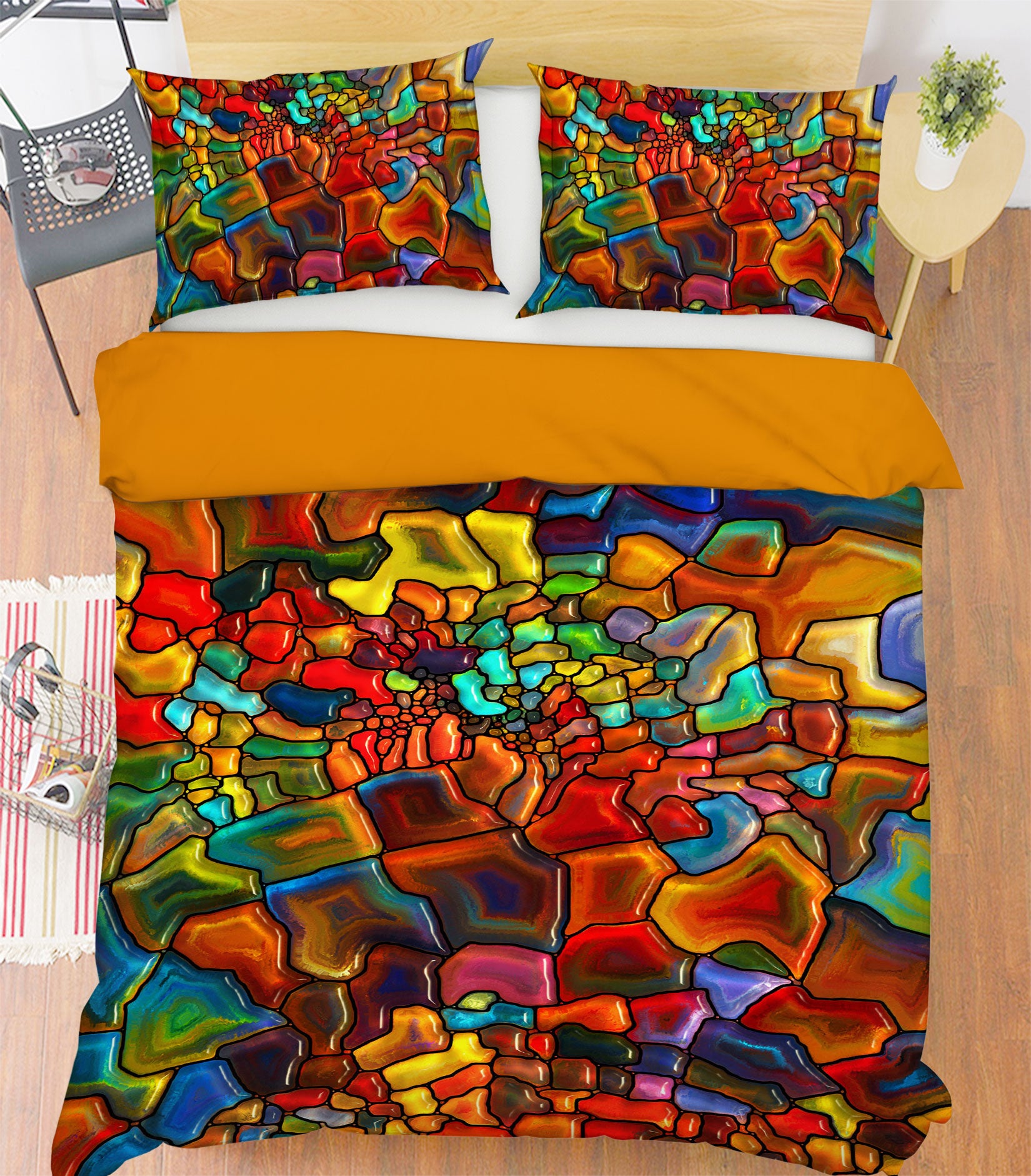 3D Color Block 13186 Bed Pillowcases Quilt