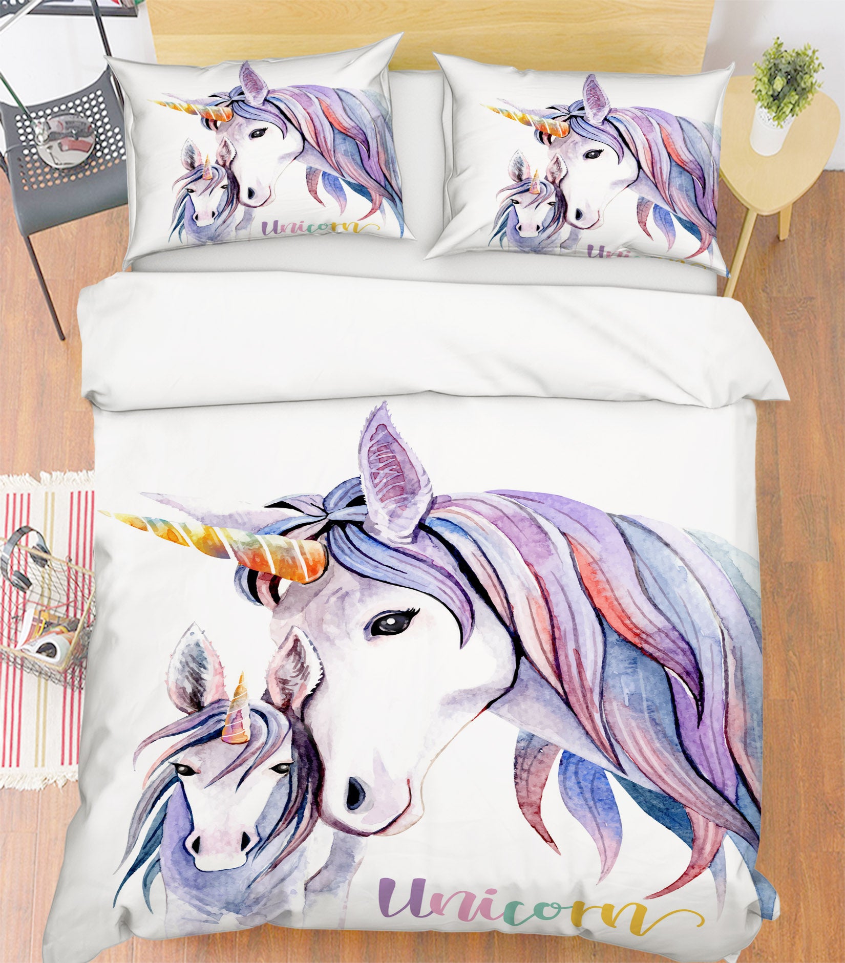 3D Unicorn 59050 Bed Pillowcases Quilt