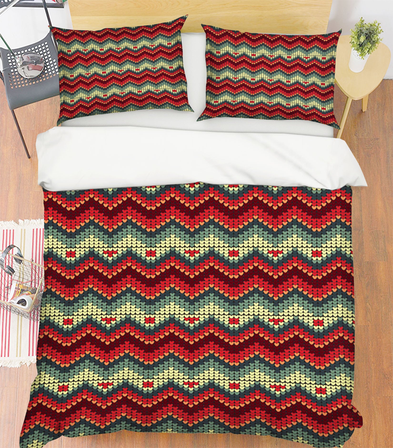 3D Wave Pattern 45017 Christmas Quilt Duvet Cover Xmas Bed Pillowcases