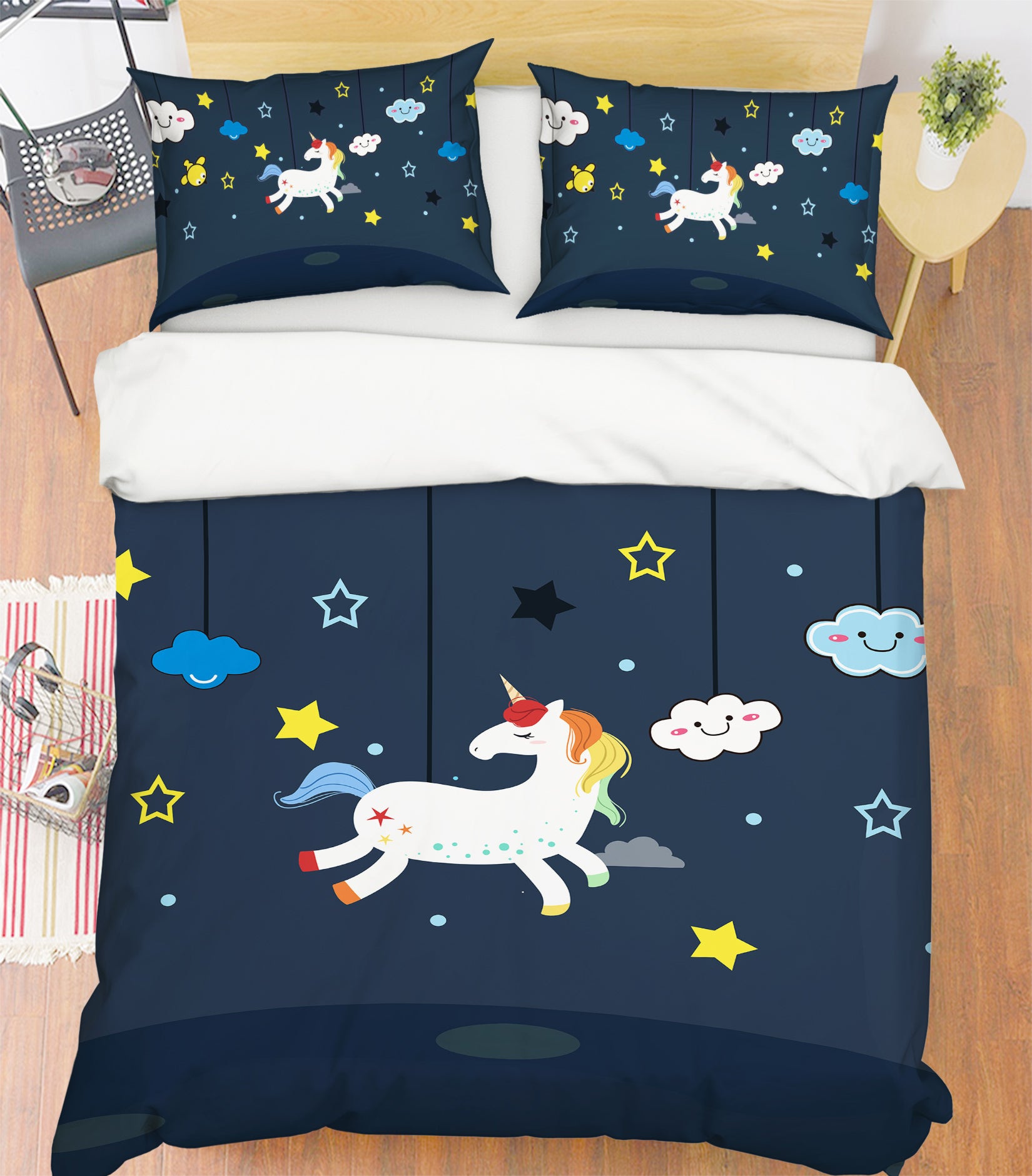 3D Unicorn Star 13111 Bed Pillowcases Quilt