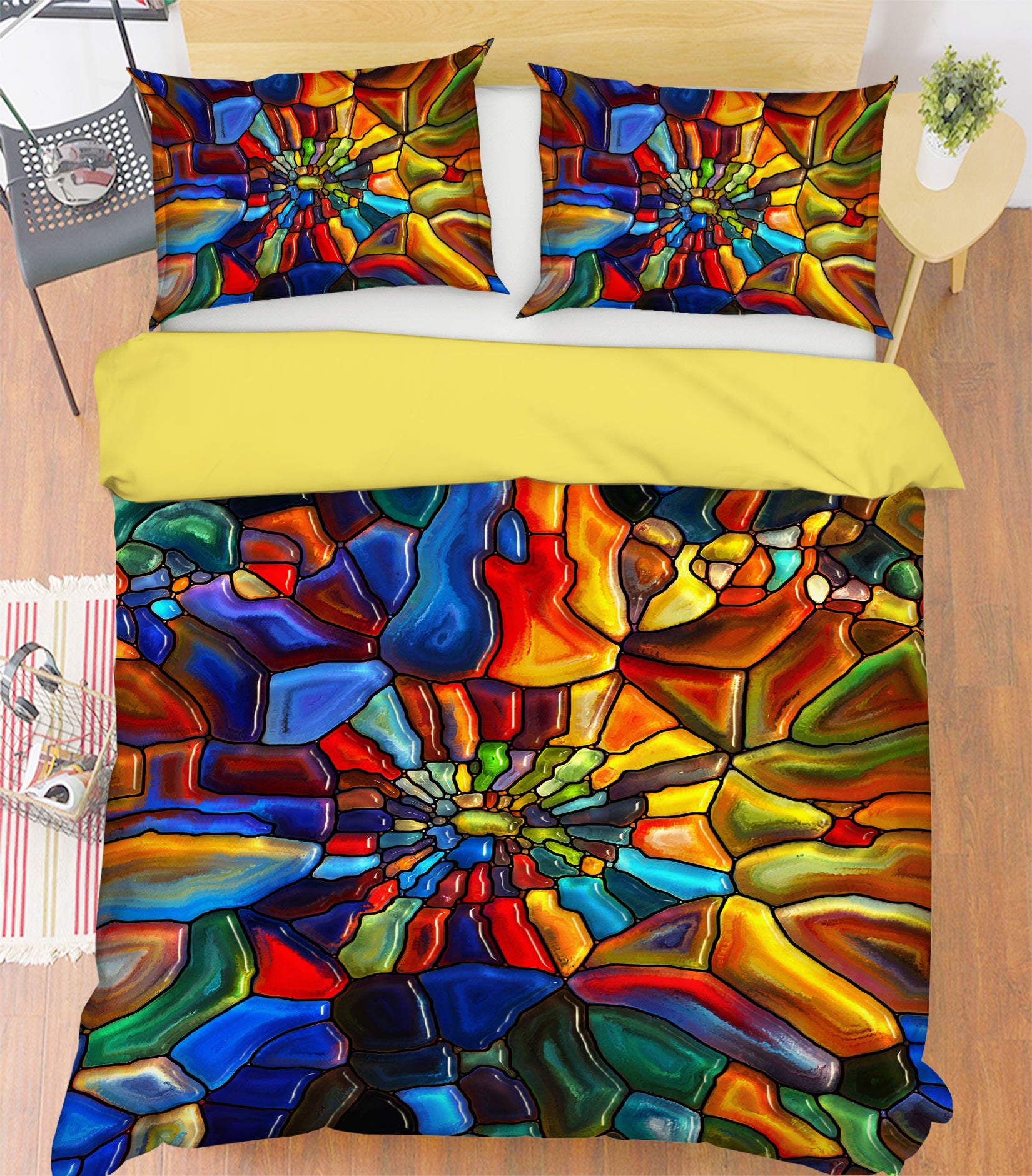 3D Color Block 13187 Bed Pillowcases Quilt
