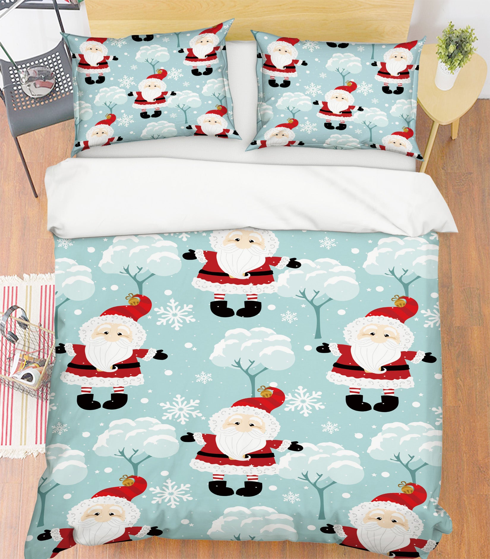 3D Santa Claus Pattern 51118 Christmas Quilt Duvet Cover Xmas Bed Pillowcases