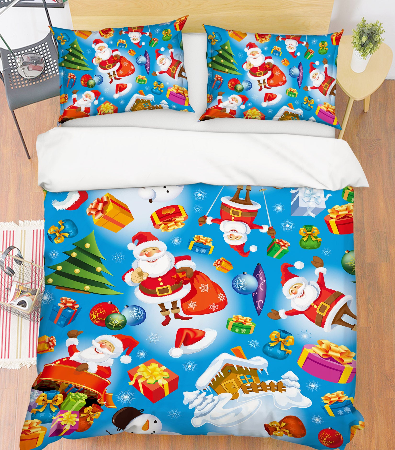 3D Santa Claus Gift 51085 Christmas Quilt Duvet Cover Xmas Bed Pillowcases
