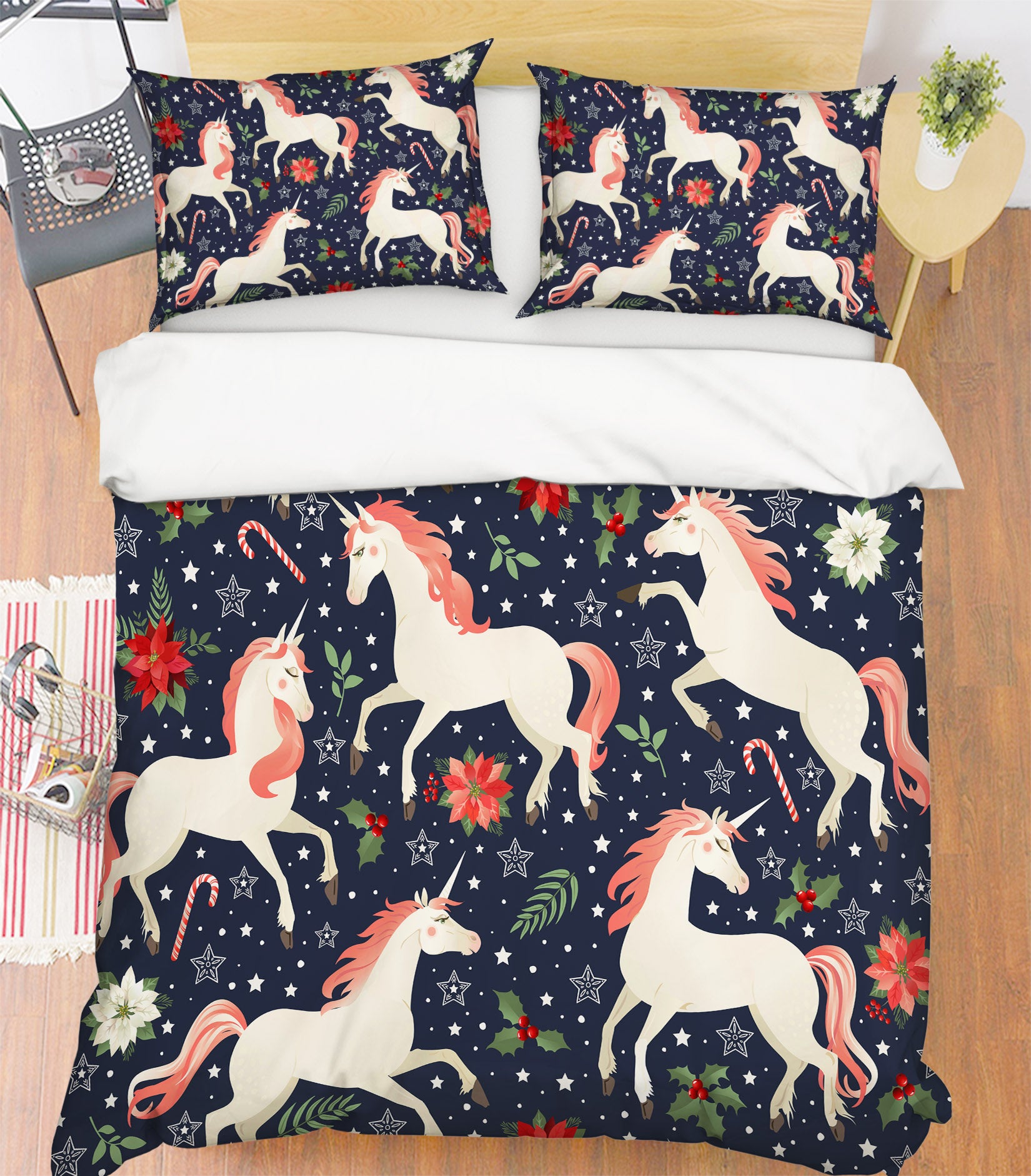 3D Unicorn Pattern 60228 Bed Pillowcases Quilt