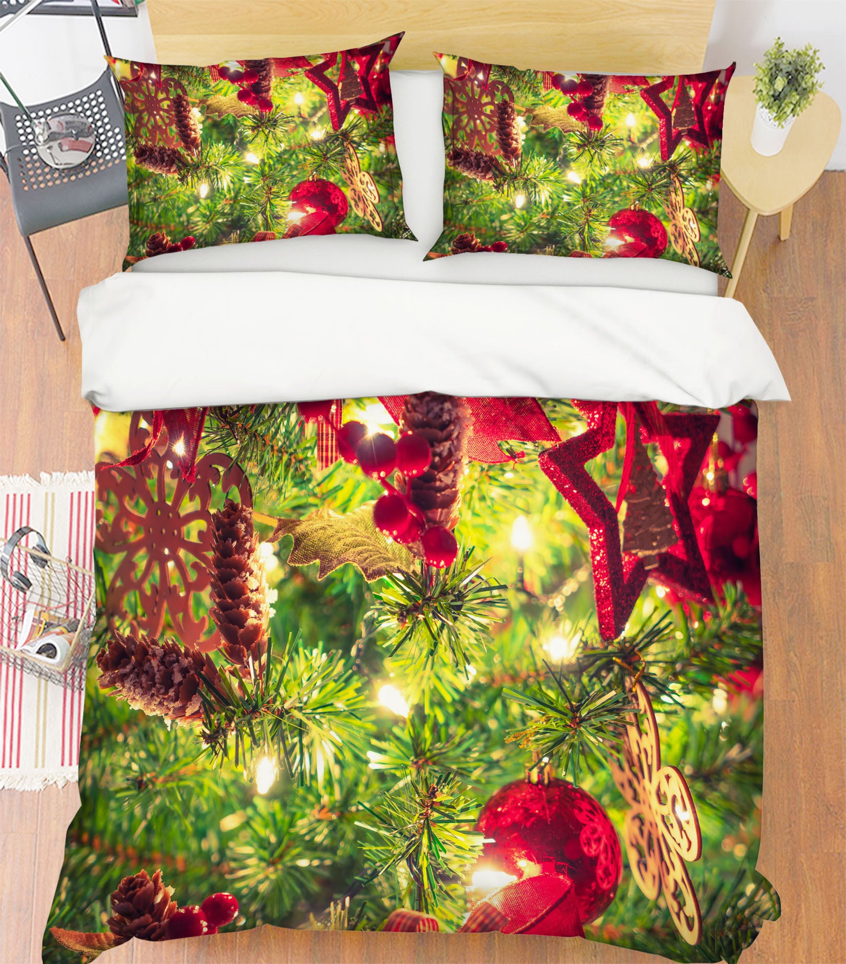 3D Branches Pendant 51059 Christmas Quilt Duvet Cover Xmas Bed Pillowcases