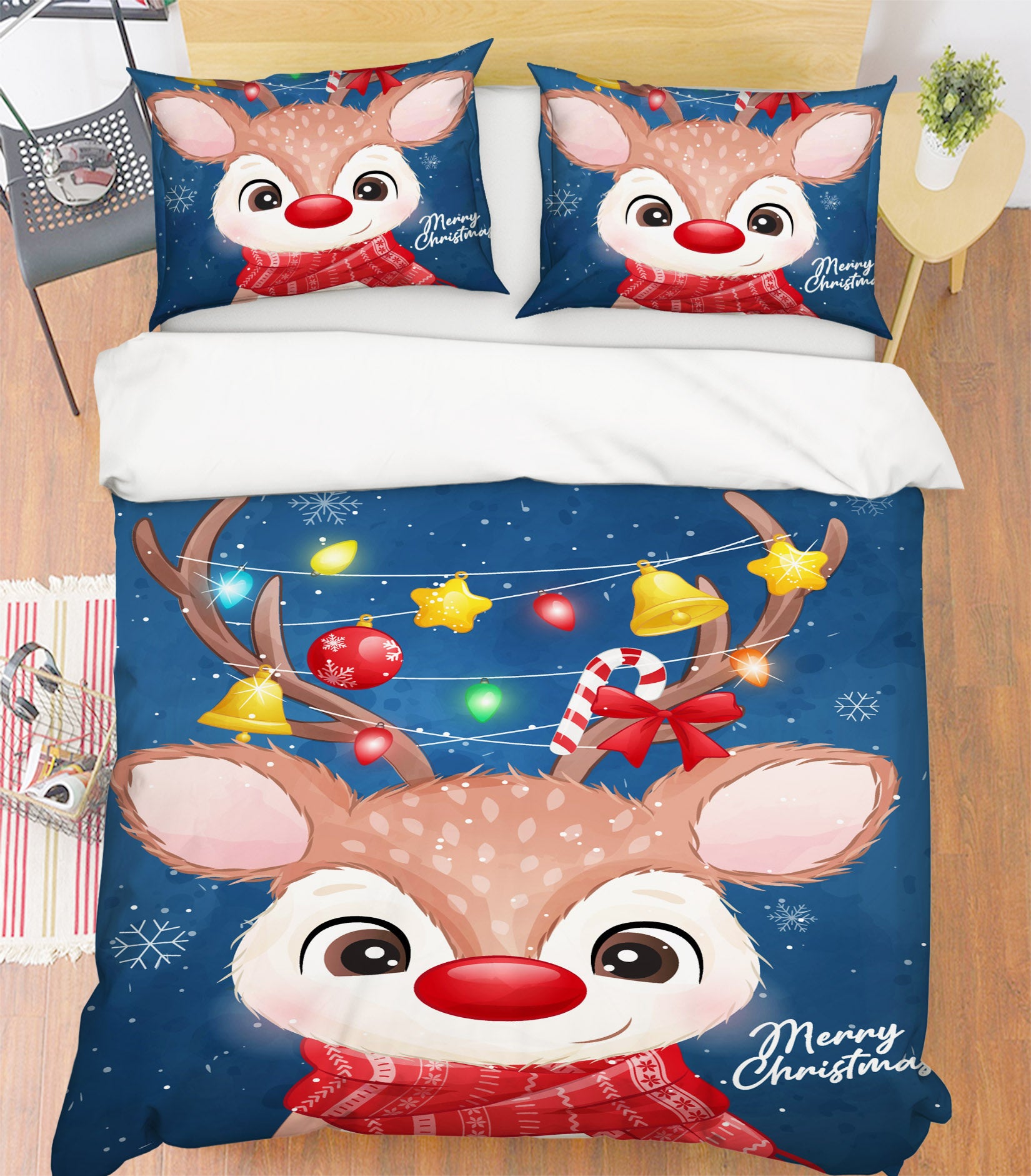 3D Deer 51056 Christmas Quilt Duvet Cover Xmas Bed Pillowcases