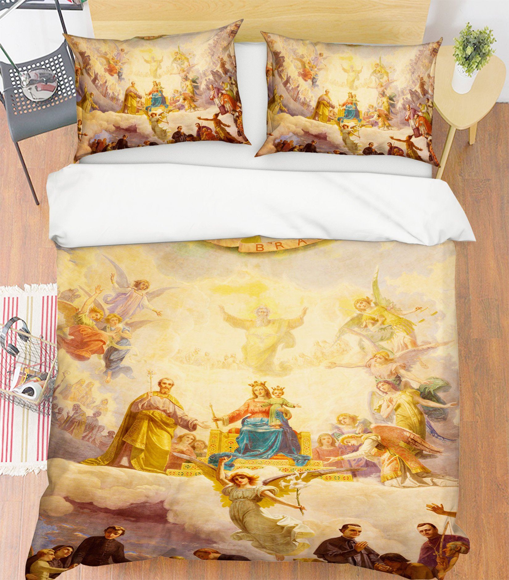 3D Throne Angel 006 Bed Pillowcases Quilt Quiet Covers AJ Creativity Home 