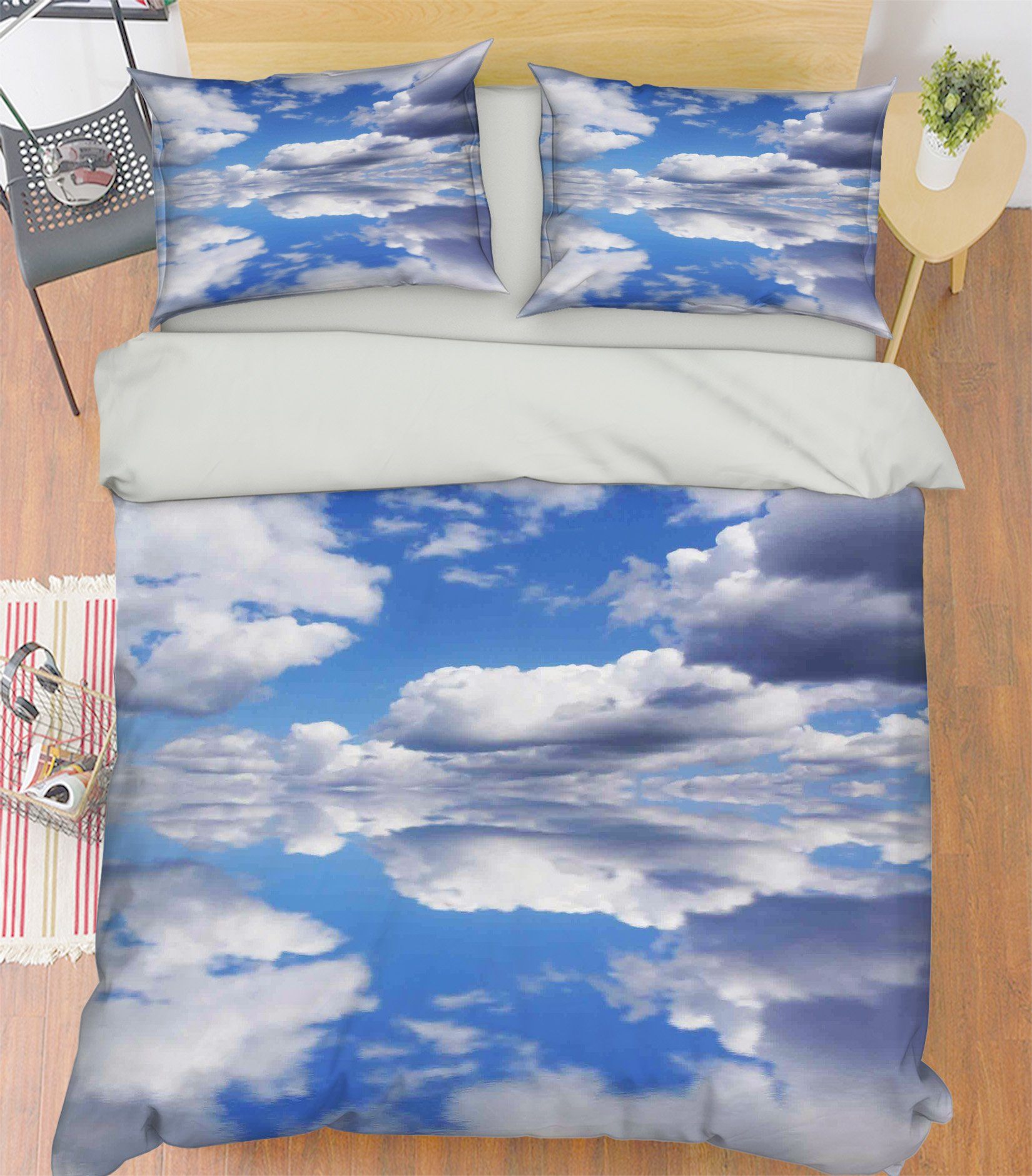 3D Blue Sky White Clouds 169 Bed Pillowcases Quilt Wallpaper AJ Wallpaper 