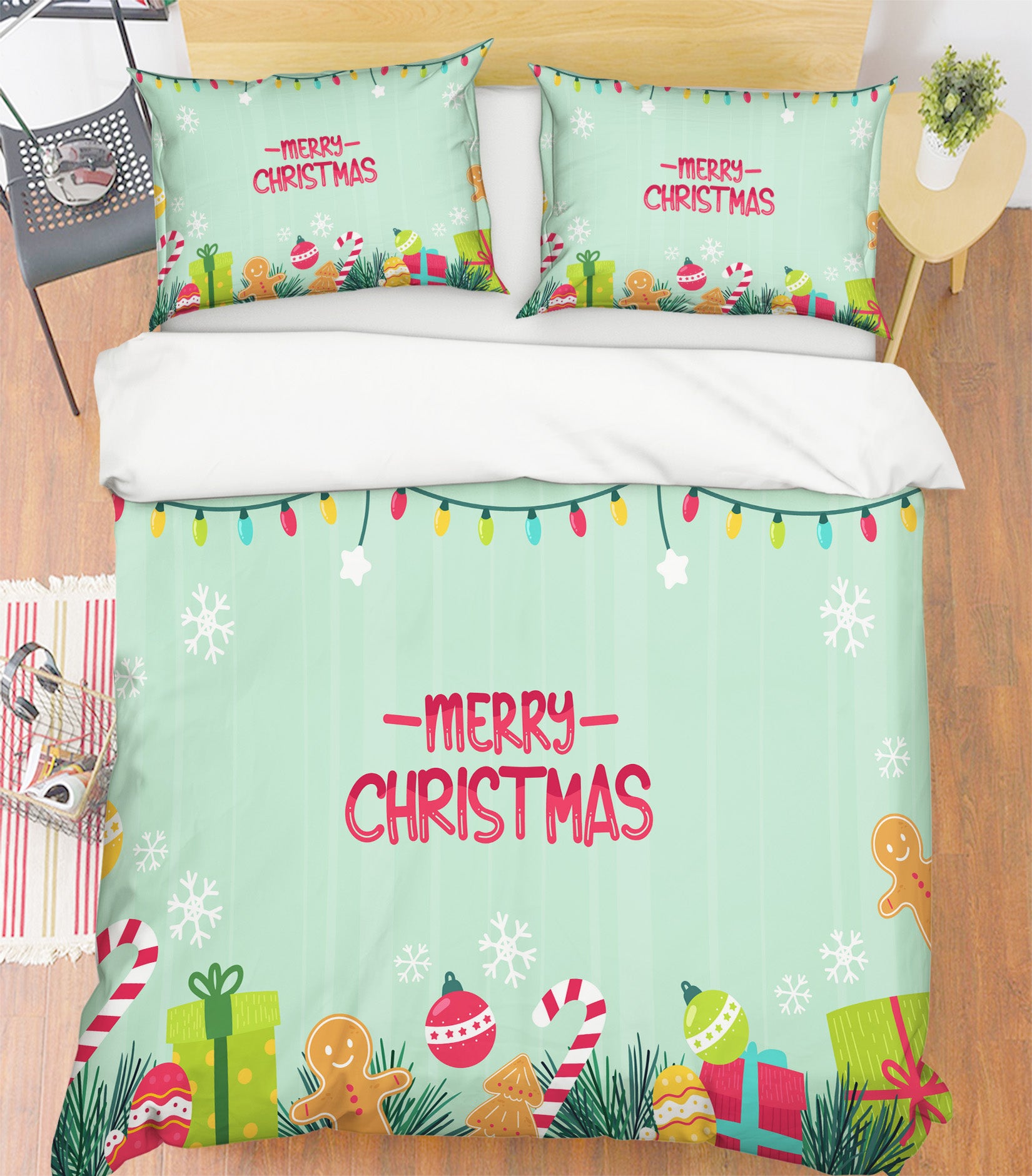 3D Christmas Gift 61004 Bed Pillowcases Quilt