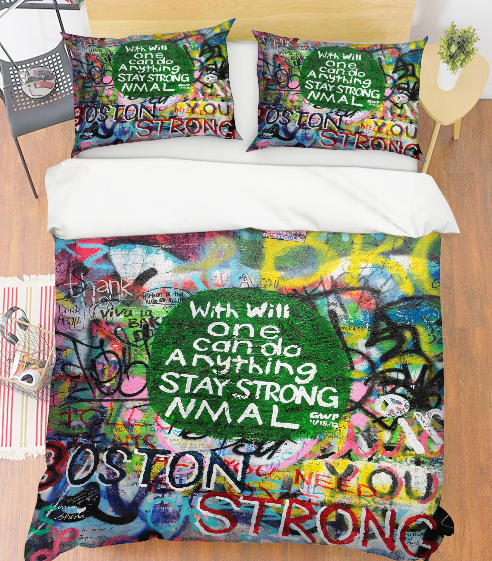 3D English Alphabet 14132 Bed Pillowcases Quilt