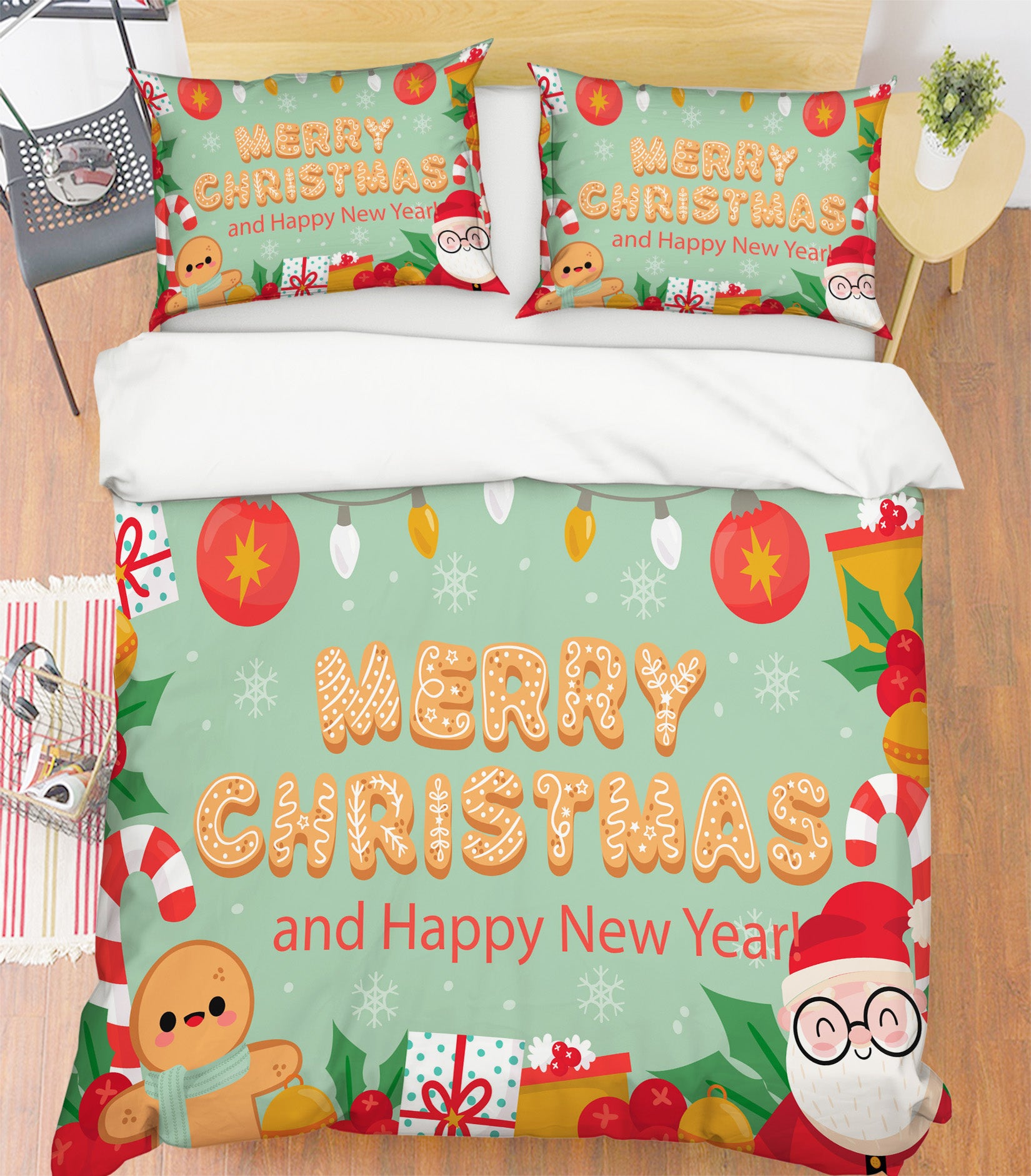 3D Santa Gift 61053 Bed Pillowcases Quilt