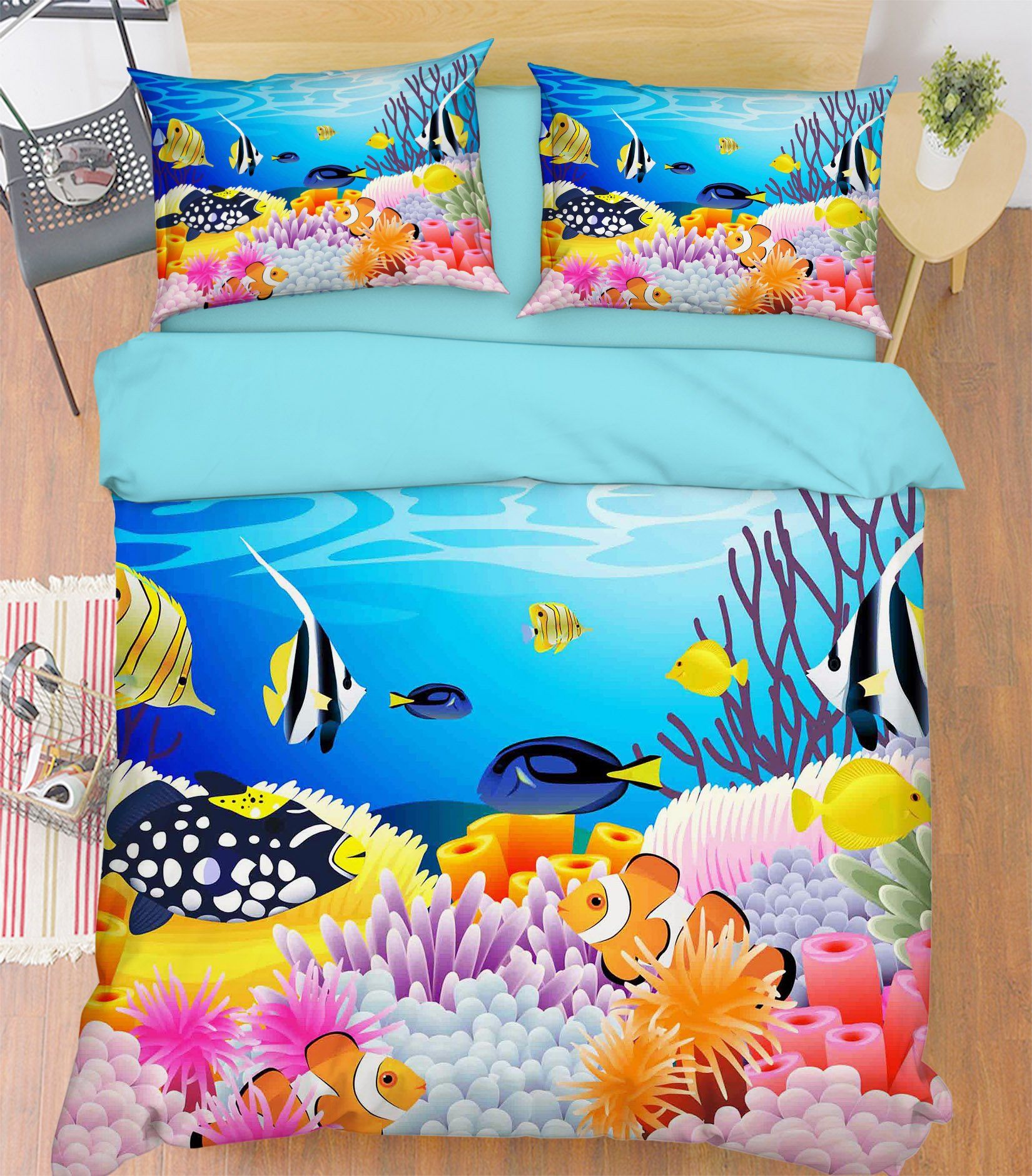 3D Colorful Cartoon Ocean 239 Bed Pillowcases Quilt Wallpaper AJ Wallpaper 