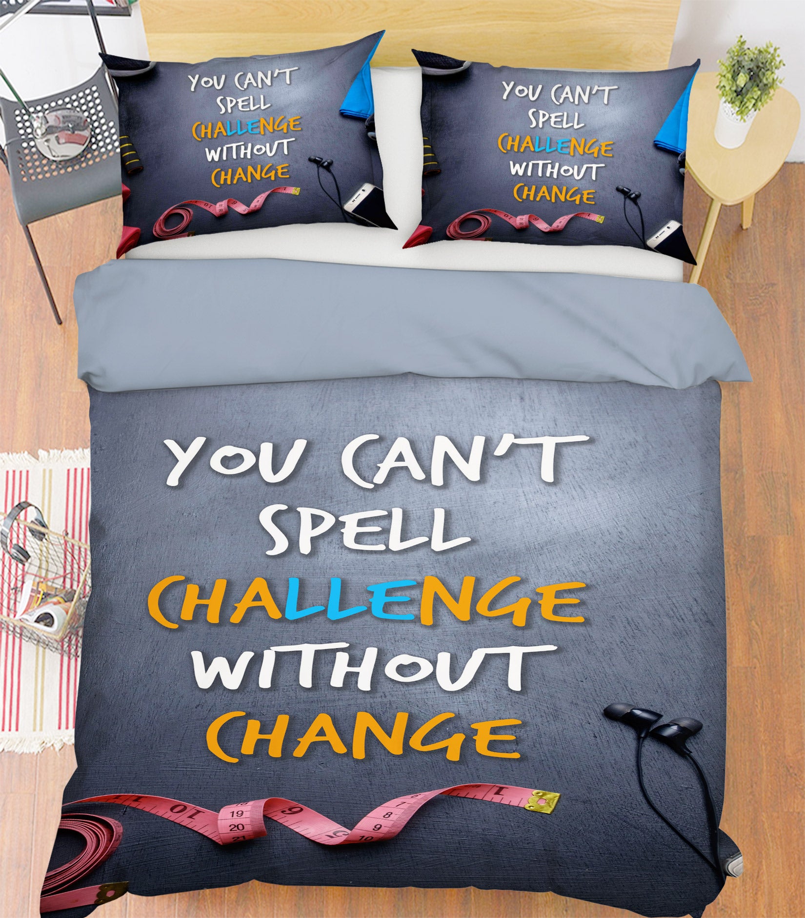 3D English Alphabet 14171 Bed Pillowcases Quilt