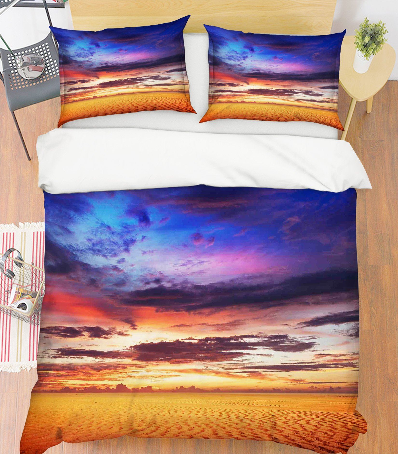 3D Sunset Sand 012 Bed Pillowcases Quilt Wallpaper AJ Wallpaper 