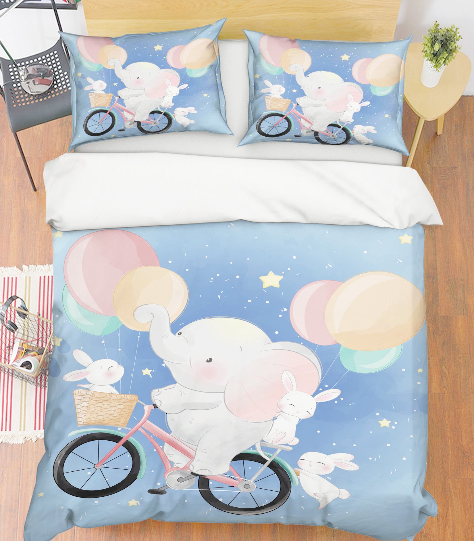 3D Bicycle Balloon Elephant 59072 Bed Pillowcases Quilt