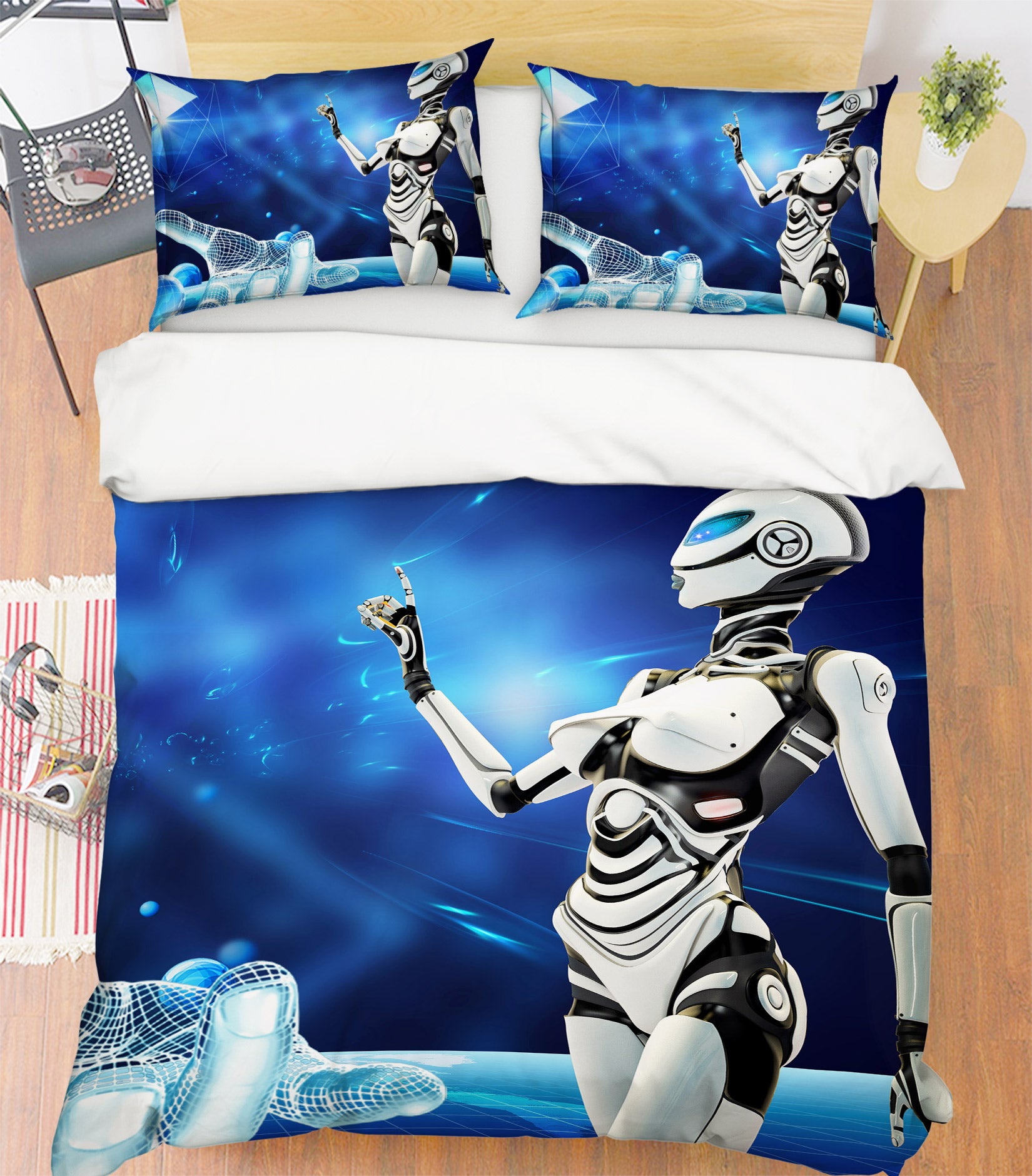 3D Female Robot 12026 Bed Pillowcases Quilt