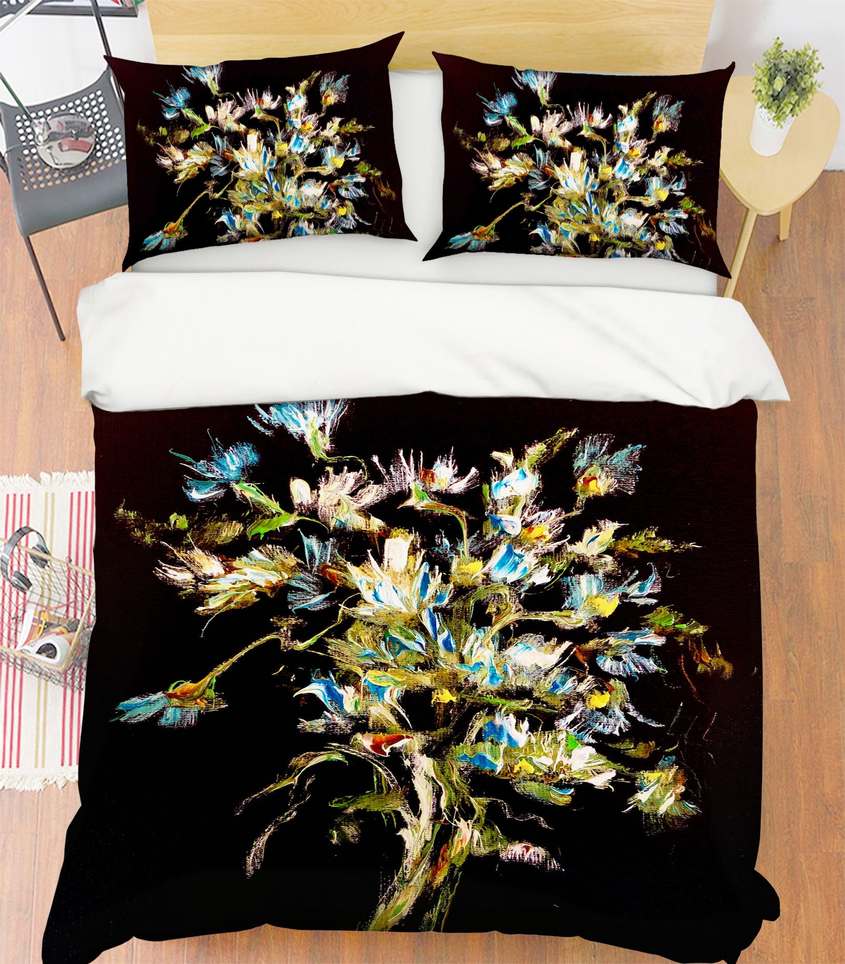 3D Blue Flower 582 Skromova Marina Bedding Bed Pillowcases Quilt