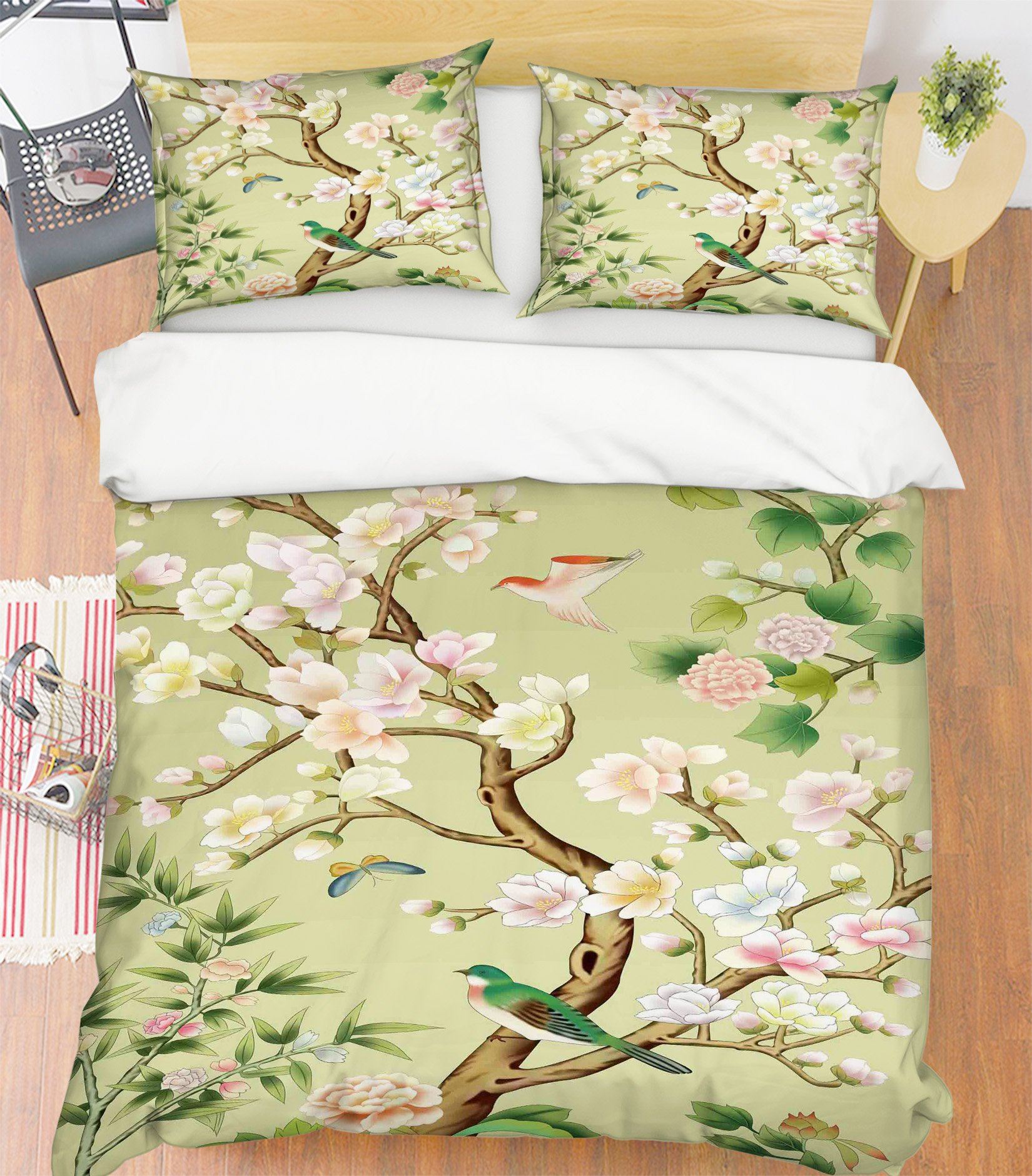 3D Flower Bird 195 Bed Pillowcases Quilt Wallpaper AJ Wallpaper 