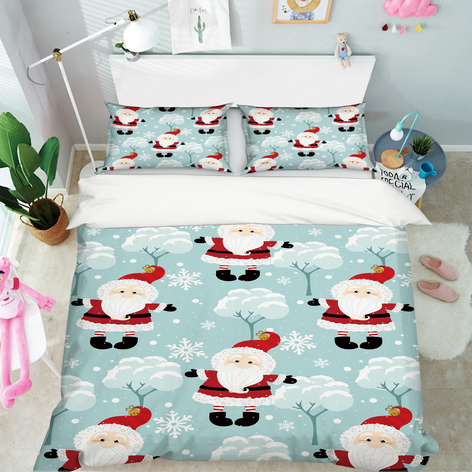 3D Santa Claus Pattern 51118 Christmas Quilt Duvet Cover Xmas Bed Pillowcases