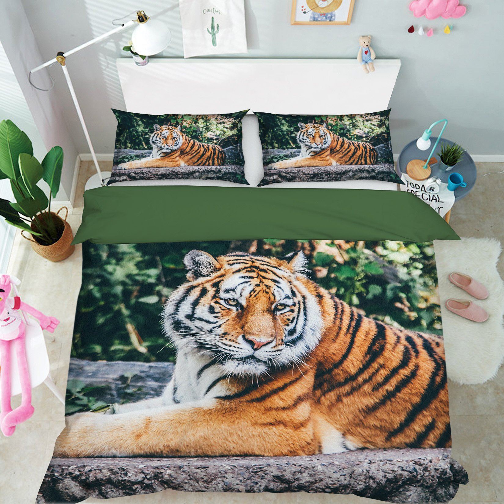 3D Tiger 1916 Bed Pillowcases Quilt Quiet Covers AJ Creativity Home 
