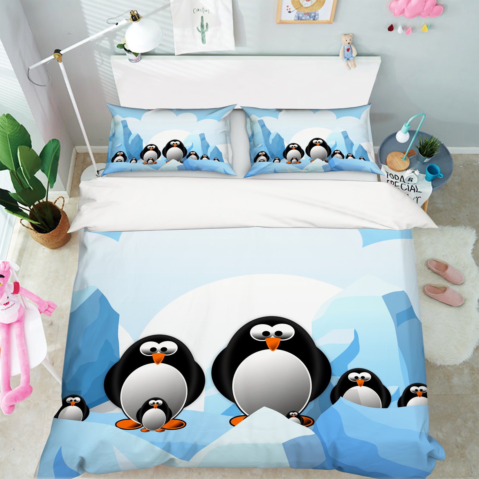 3D Ice Snow Penguin 19184 Bed Pillowcases Quilt