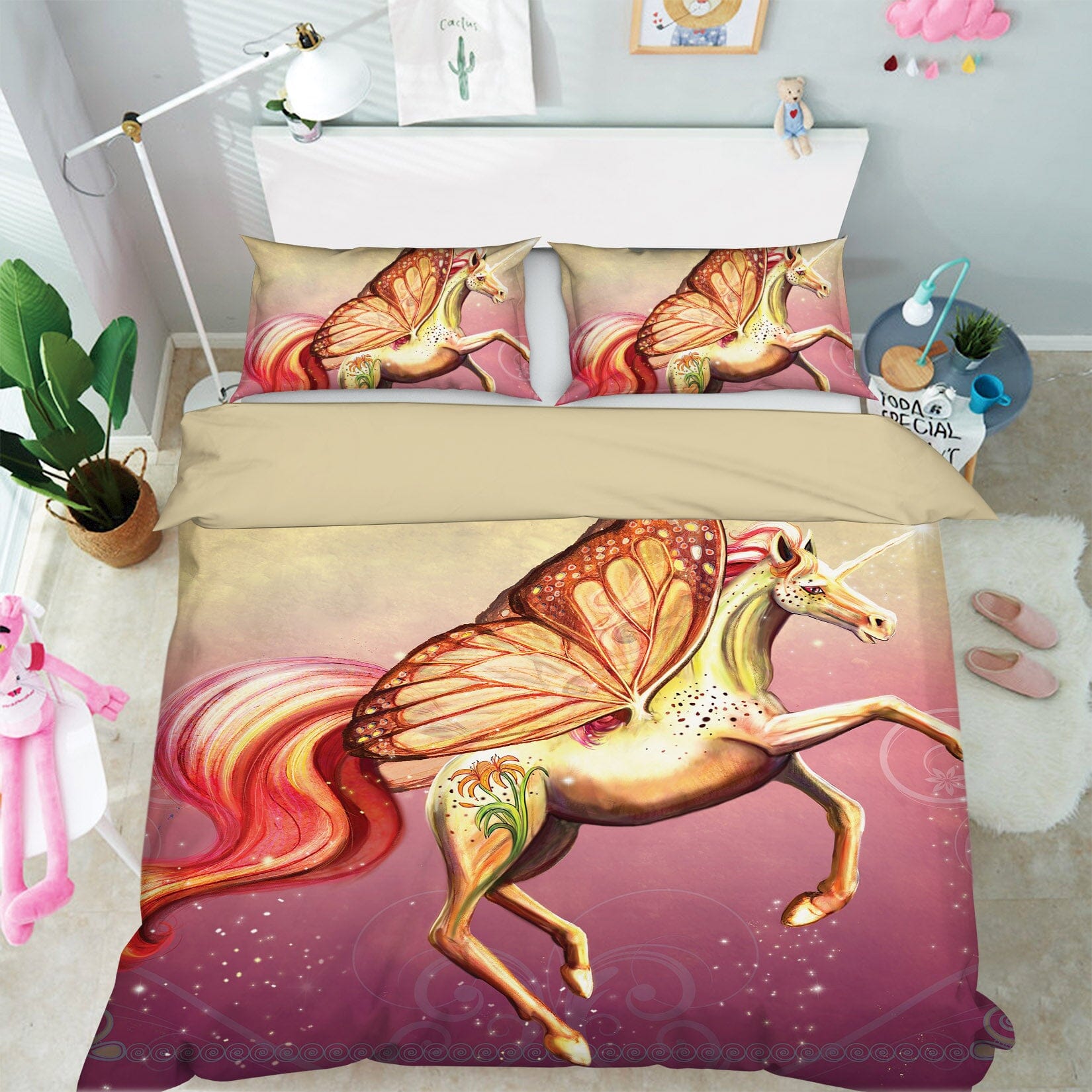 3D Wing Horse 105 Rose Catherine Khan Bedding Bed Pillowcases Quilt Quiet Covers AJ Creativity Home 