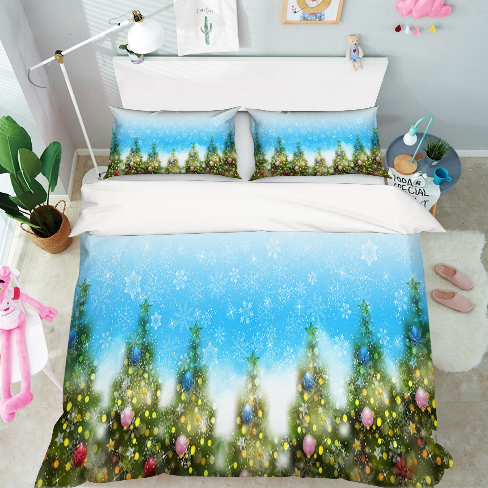 3D Tree Colorful Ball 51127 Christmas Quilt Duvet Cover Xmas Bed Pillowcases