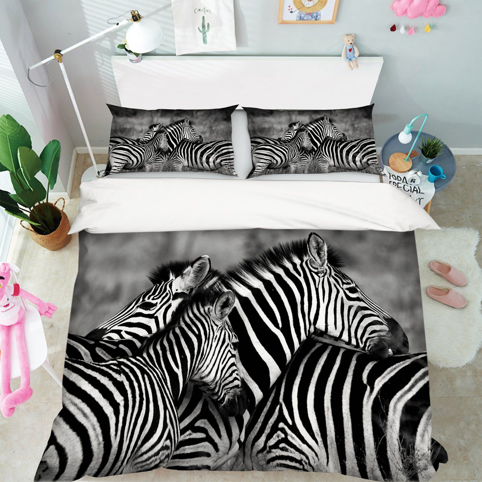 3D Zebra 2013 Bed Pillowcases Quilt Quiet Covers AJ Creativity Home 