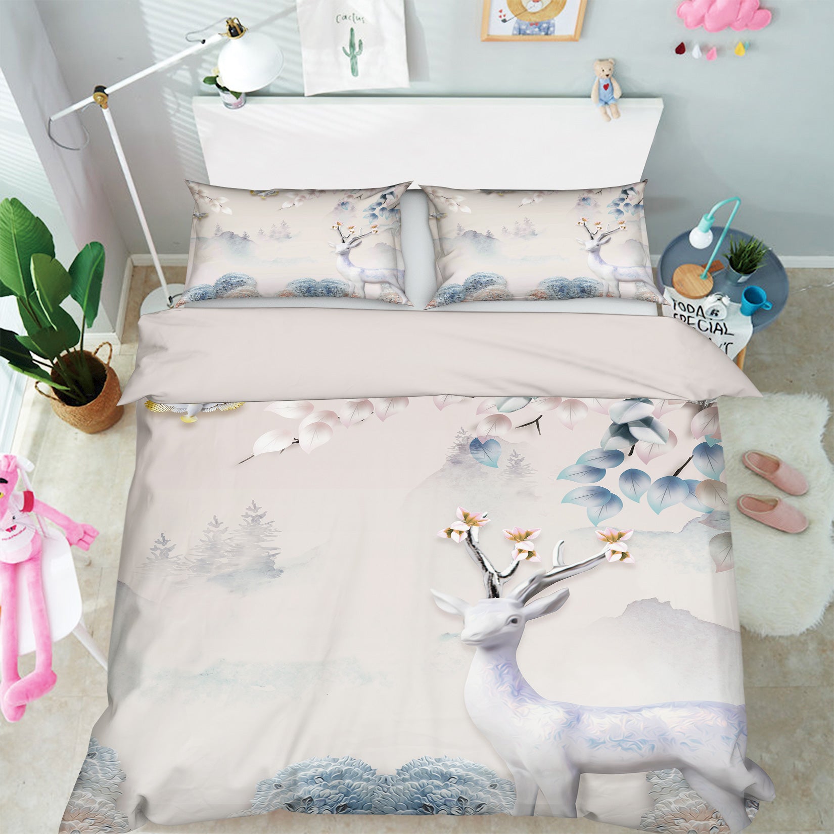 3D Deer 12021 Bed Pillowcases Quilt