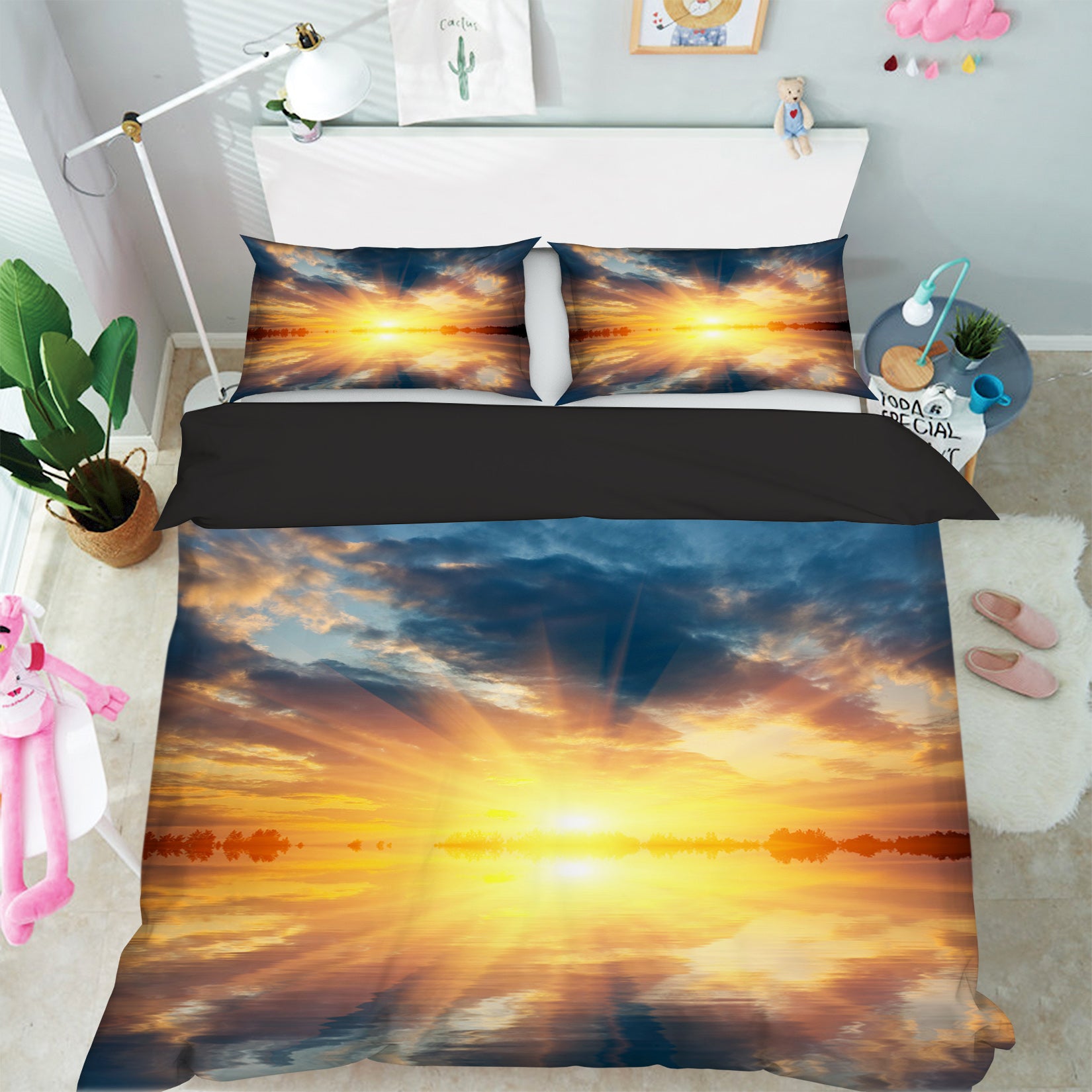 3D Sunset Clouds 061 Bed Pillowcases Quilt