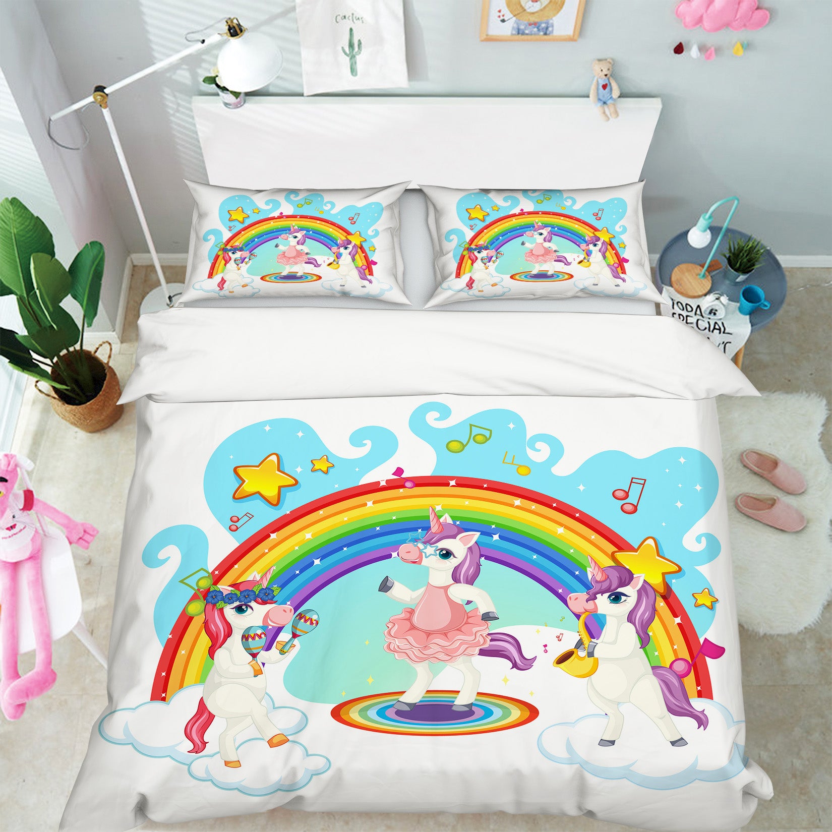 3D Rainbow 60212 Bed Pillowcases Quilt