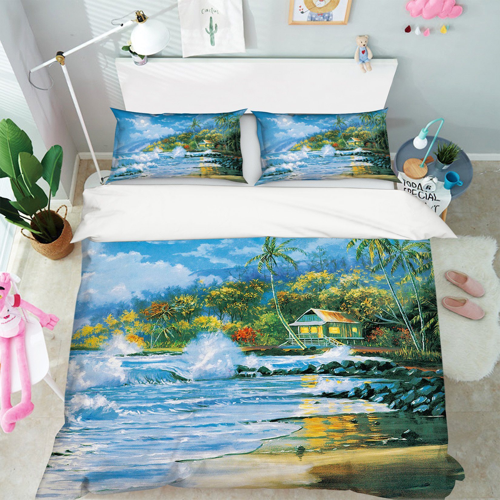 3D Oil Painting Wave 092 Bed Pillowcases Quilt Wallpaper AJ Wallpaper 