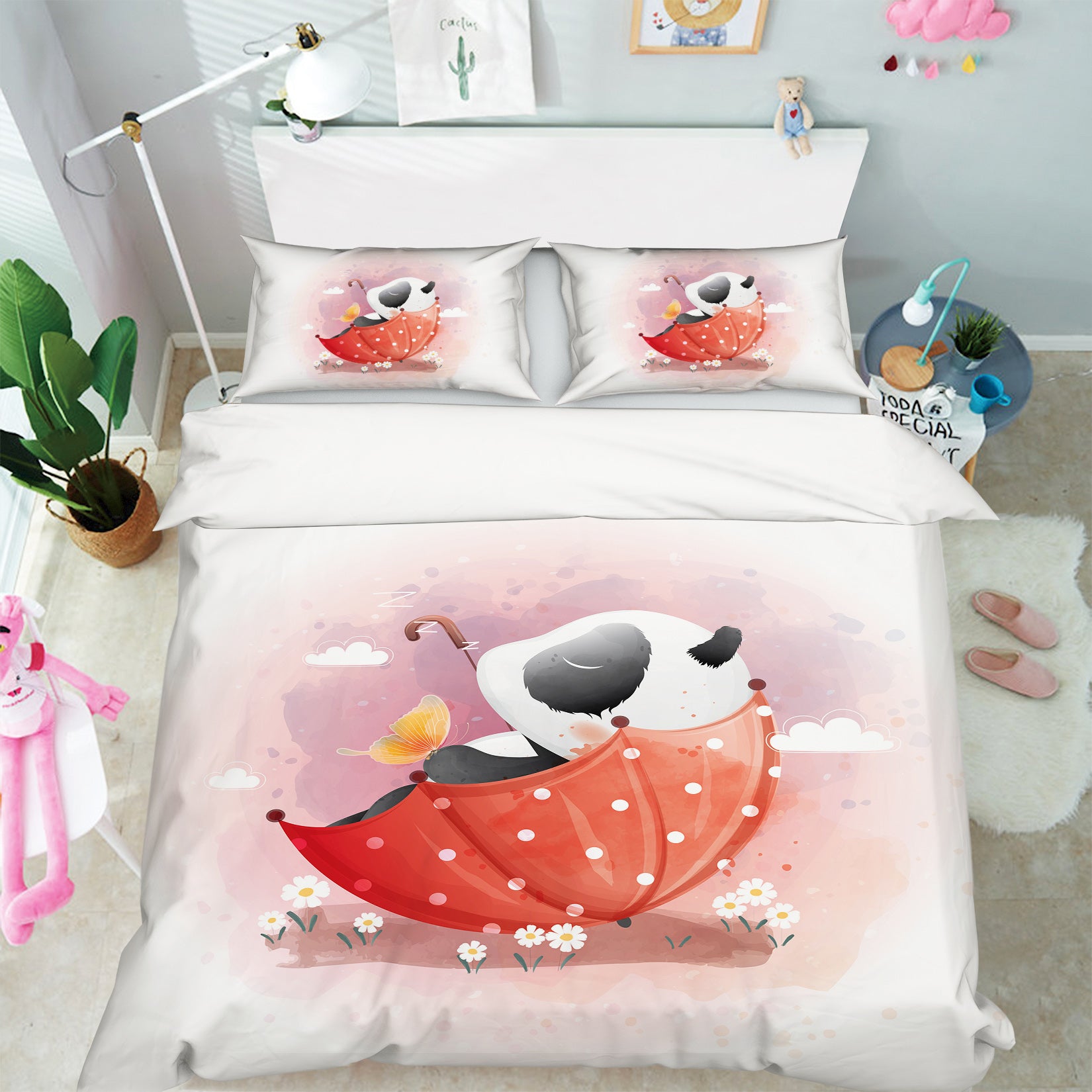 3D Umbrella Panda 58221 Bed Pillowcases Quilt