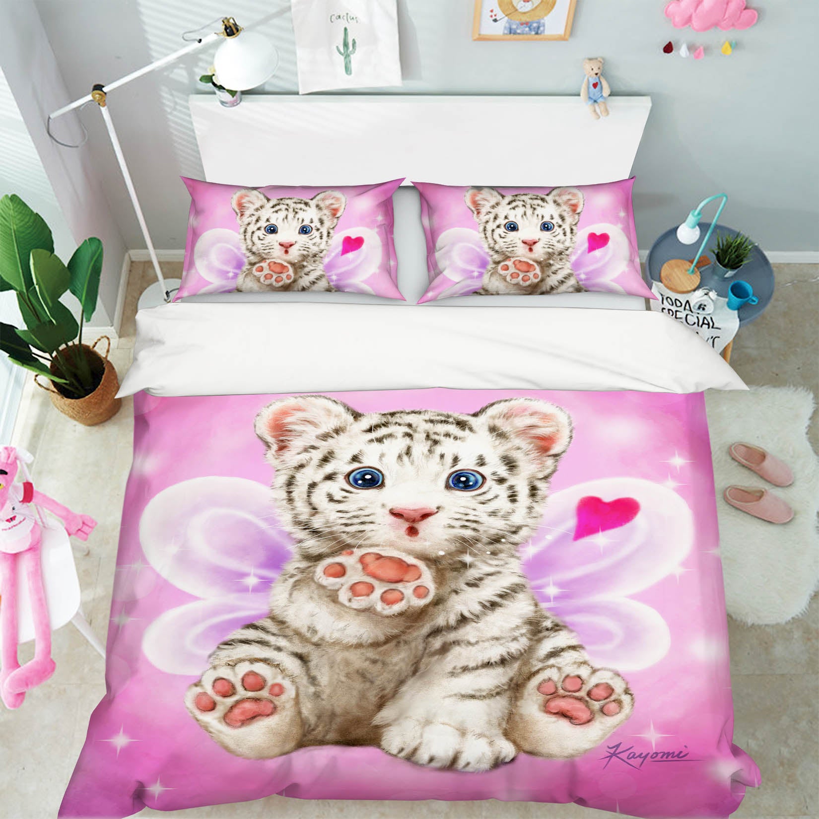 3D Love Wings Tiger 5866 Kayomi Harai Bedding Bed Pillowcases Quilt Cover Duvet Cover