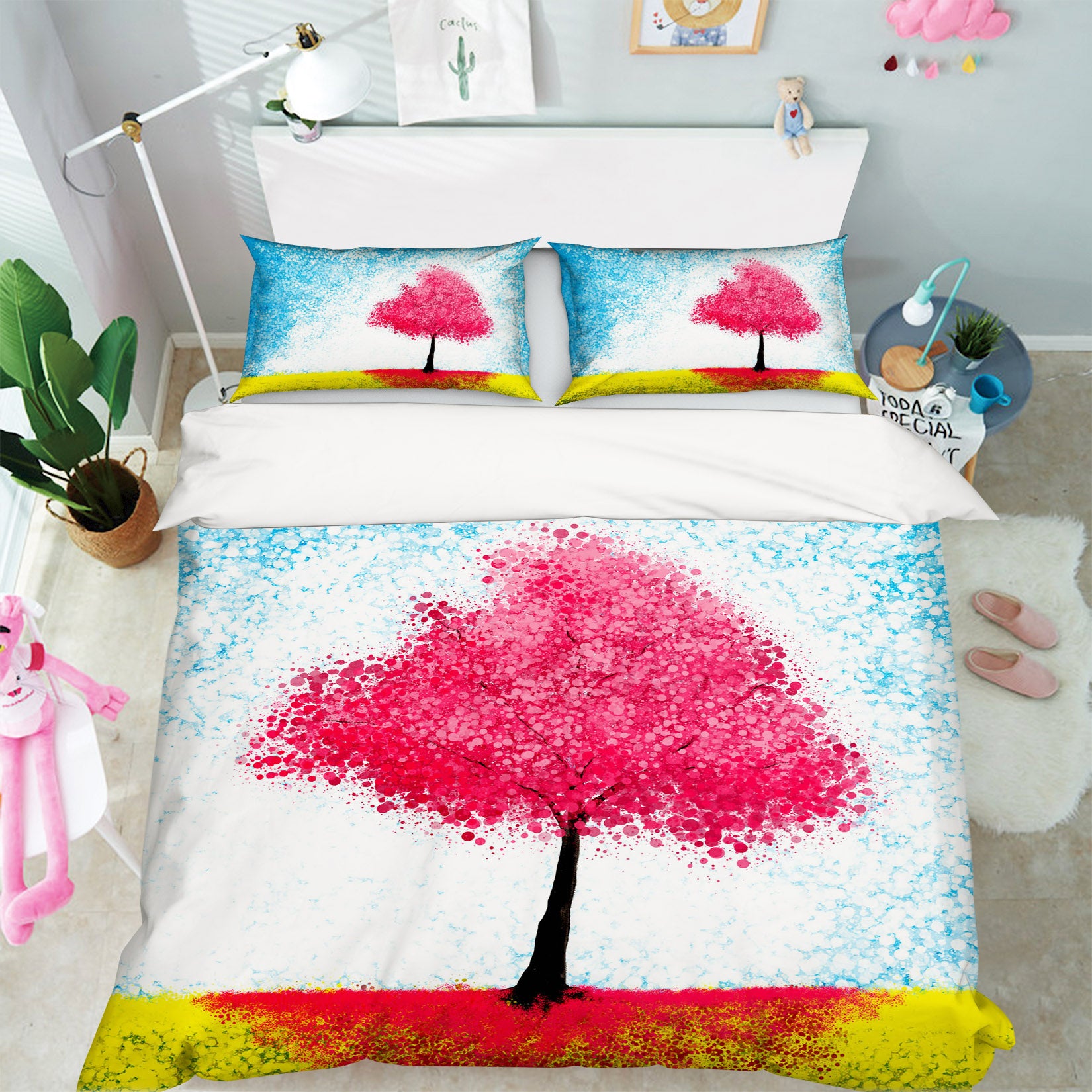 3D Red Tree 60125 Bed Pillowcases Quilt