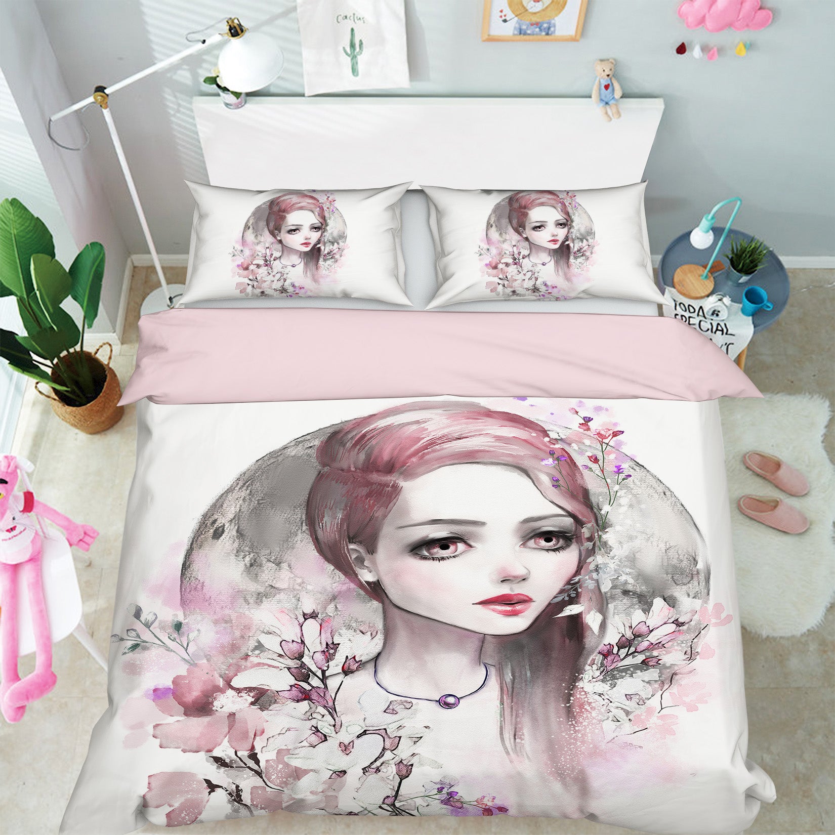 3D Female Flower 14203 Bed Pillowcases Quilt