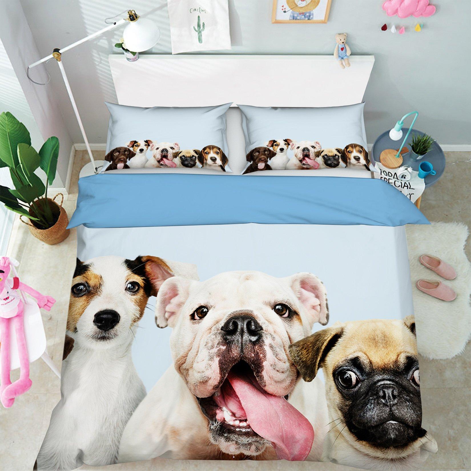 3D Cute Puppy 1908 Bed Pillowcases Quilt Quiet Covers AJ Creativity Home 