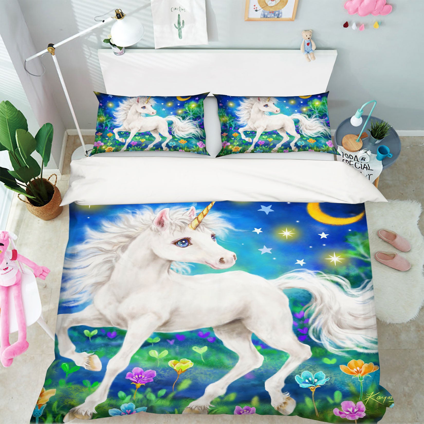3D Unicorn Star 5819 Kayomi Harai Bedding Bed Pillowcases Quilt Cover Duvet Cover