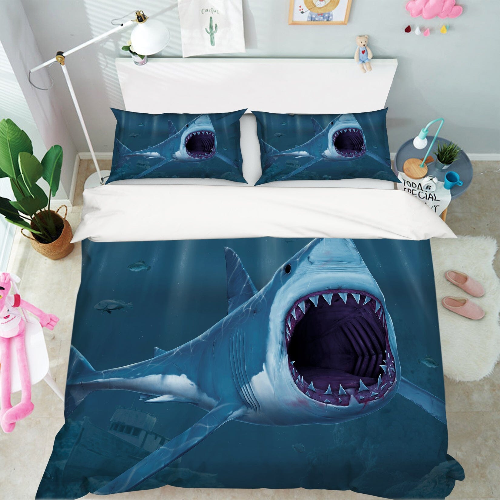 3D Shark Bite 078 Bed Pillowcases Quilt Exclusive Designer Vincent Quiet Covers AJ Creativity Home 