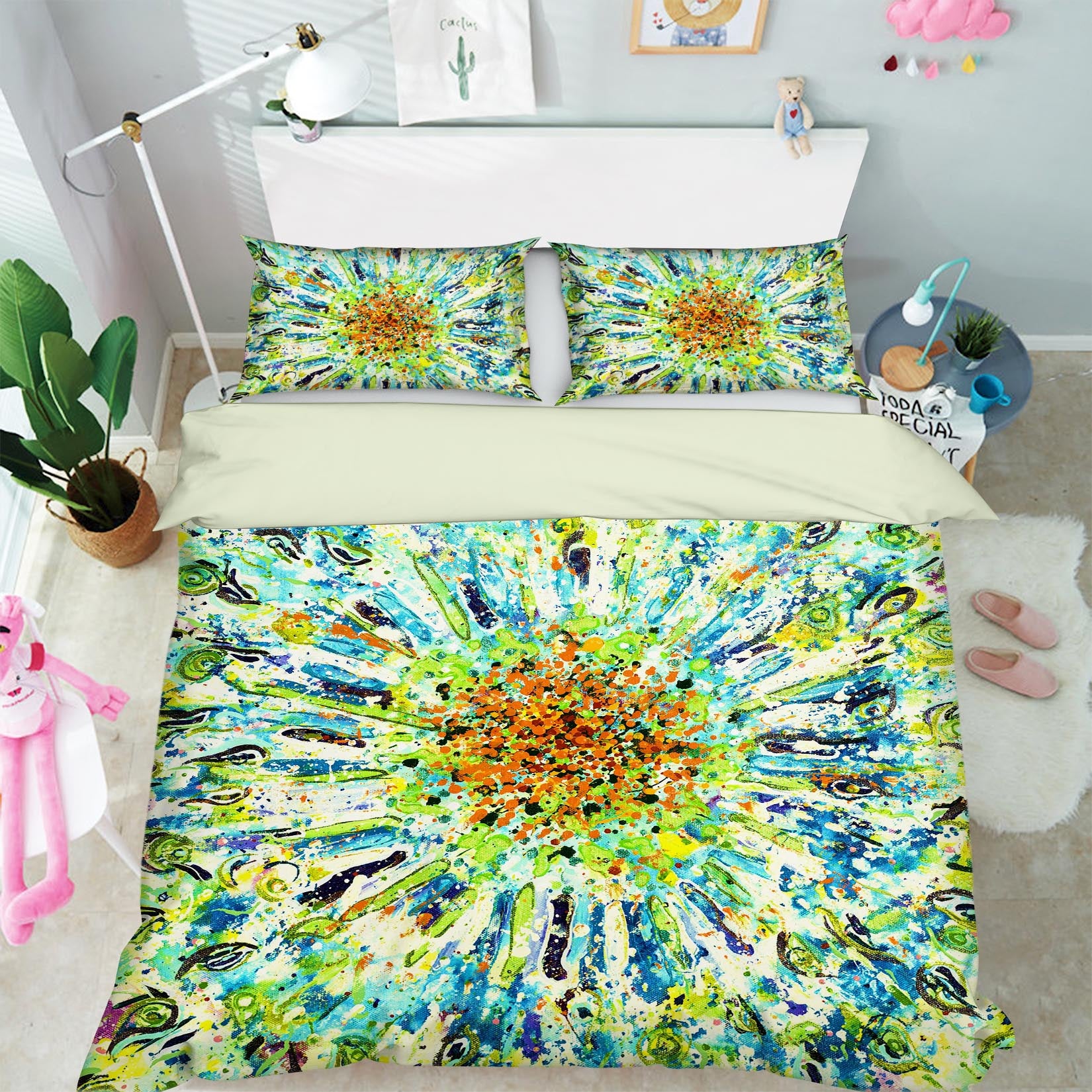 3D Green Yellow Pattern 12121 Bed Pillowcases Quilt