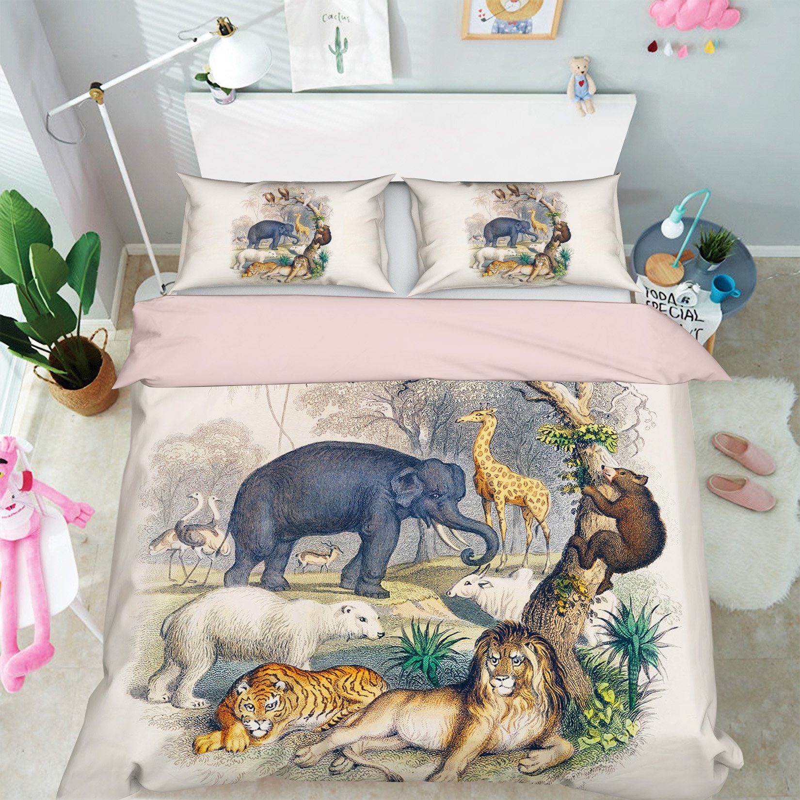 3D ZOO 1948 Bed Pillowcases Quilt Quiet Covers AJ Creativity Home 