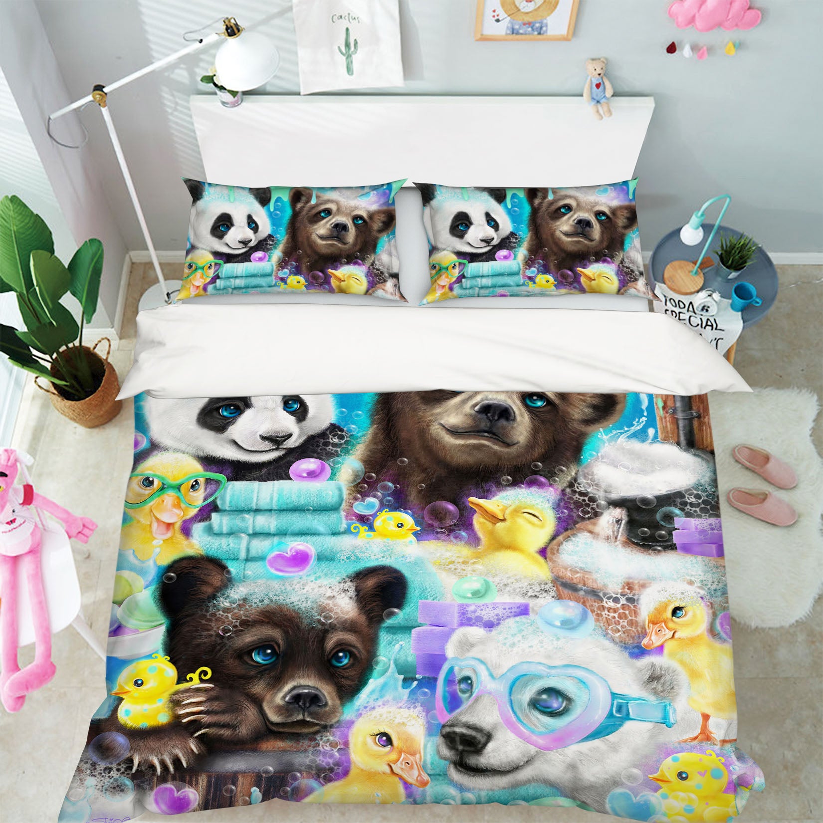 3D Cute Duck Bubble 8606 Sheena Pike Bedding Bed Pillowcases Quilt Cover Duvet Cover