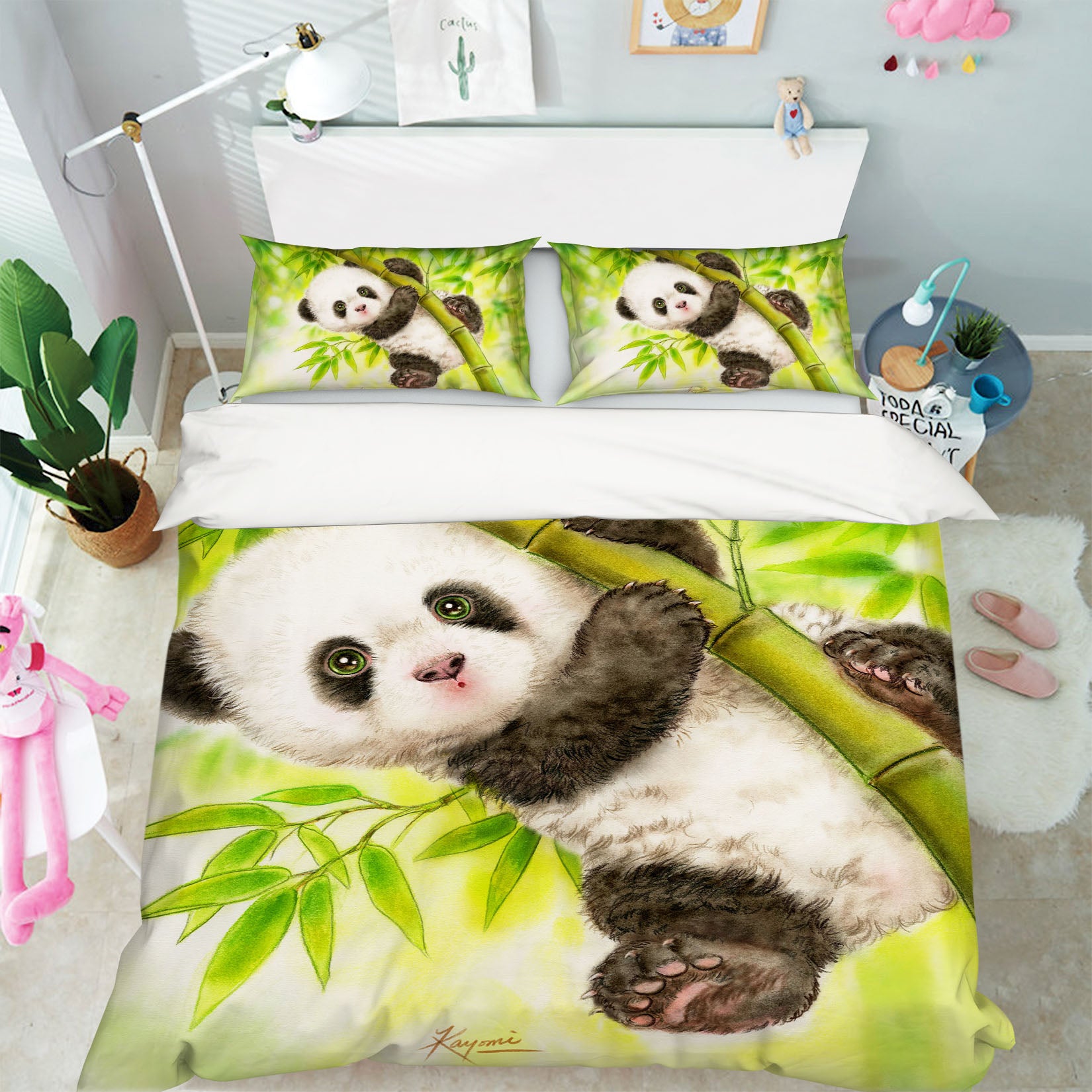 3D Cartoon Cute Panda 5806 Kayomi Harai Bedding Bed Pillowcases Quilt Cover Duvet Cover