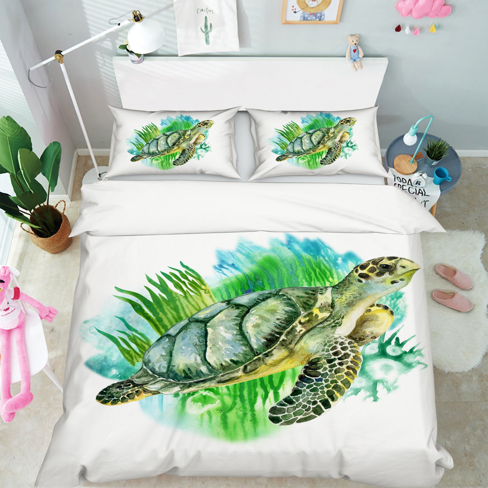 3D Grass Tortoise 59015 Bed Pillowcases Quilt