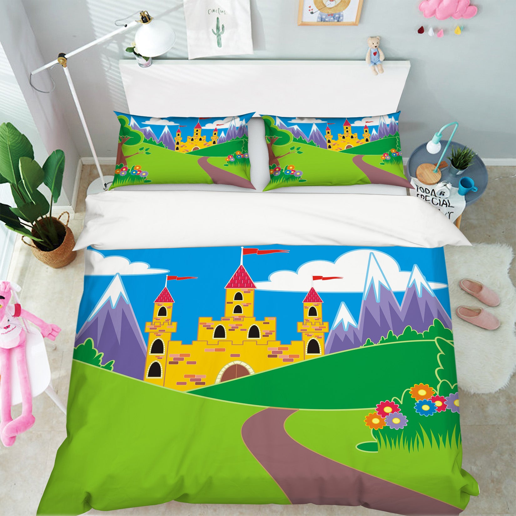 3D Castle Lawn 19133 Bed Pillowcases Quilt