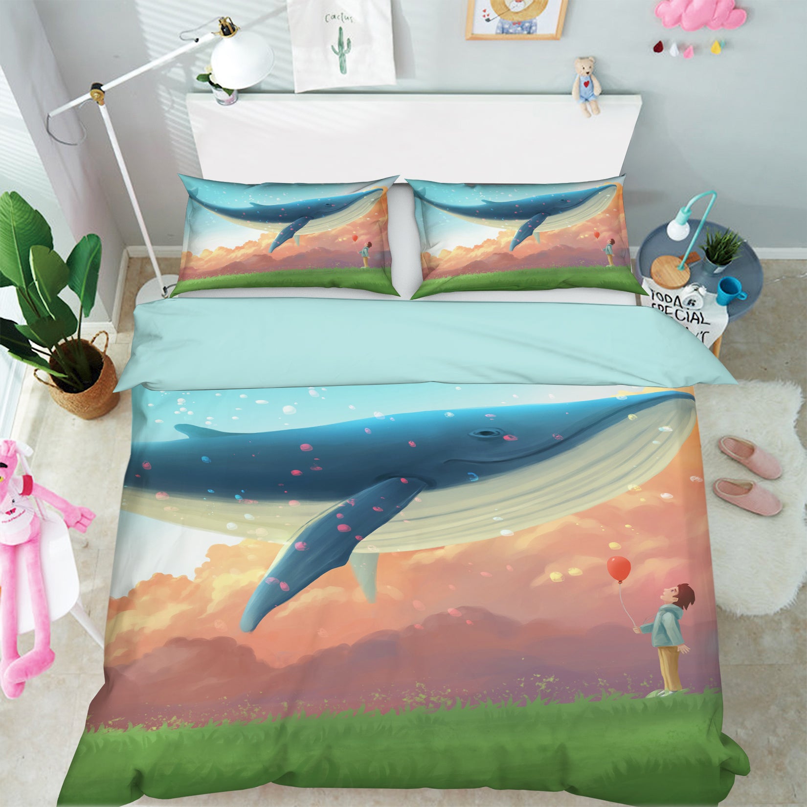 3D Big Whale 12006 Bed Pillowcases Quilt