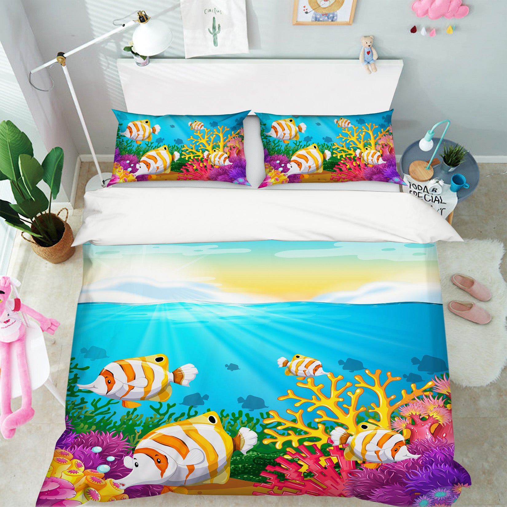 3D Underwater Coral Fish 60208 Bed Pillowcases Quilt