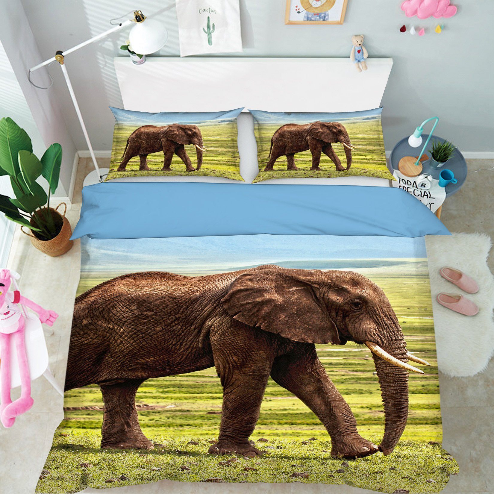 3D Elephant 1934 Bed Pillowcases Quilt Quiet Covers AJ Creativity Home 